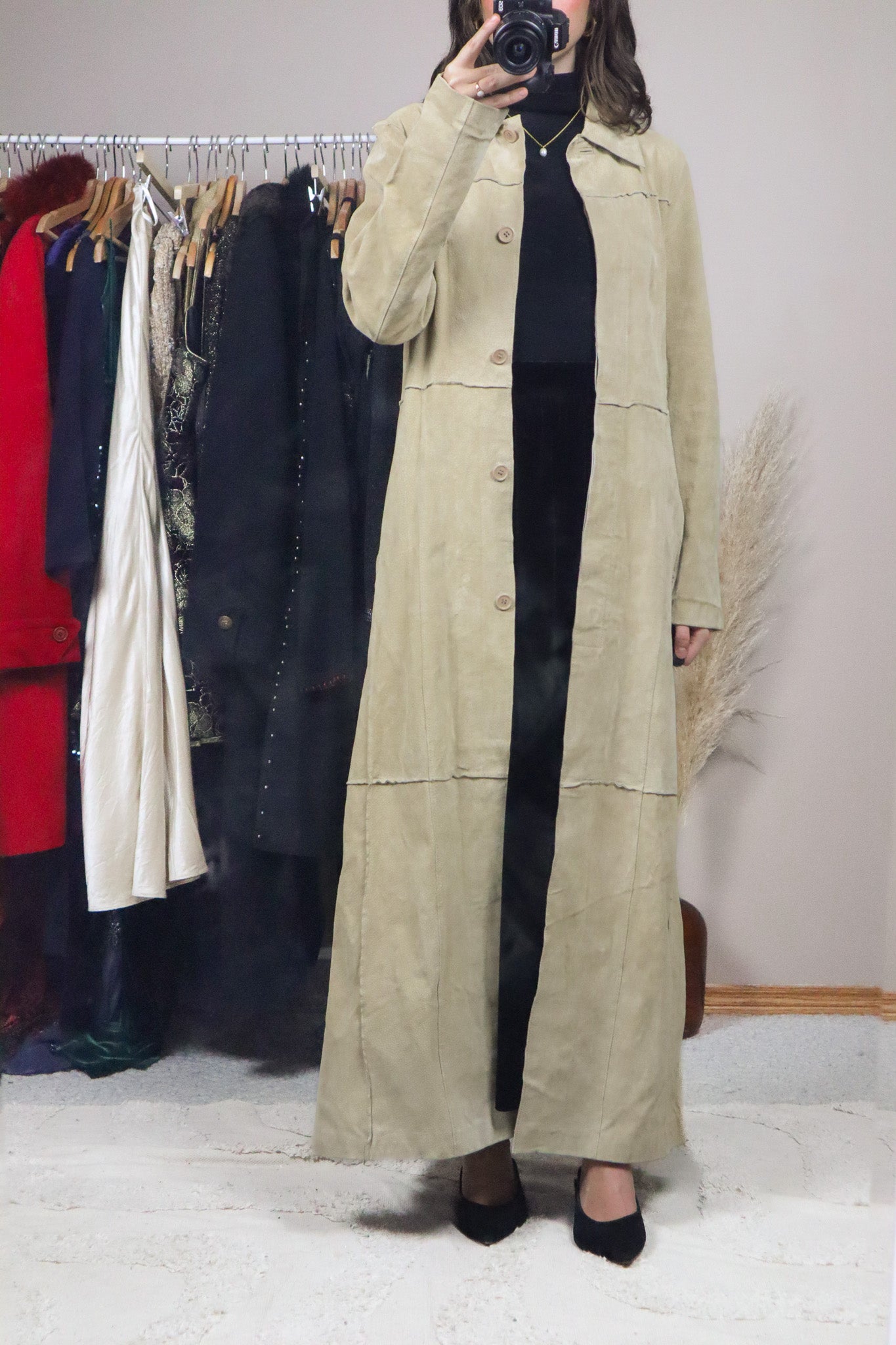Vintage x Suede Trench Coat (XS/S)