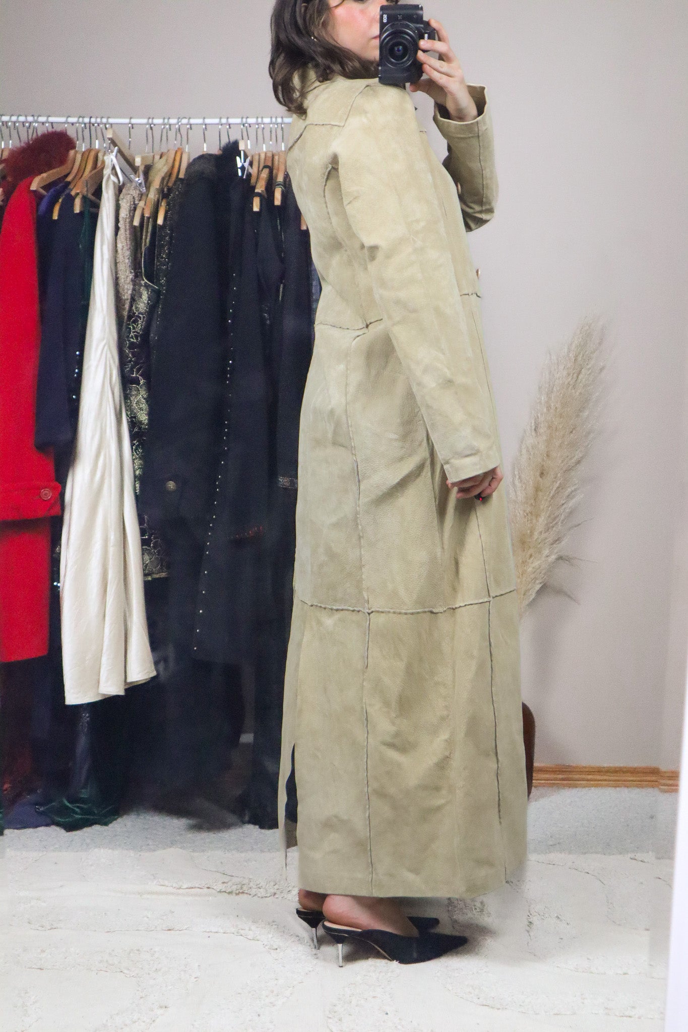 Vintage x Suede Trench Coat (XS/S)