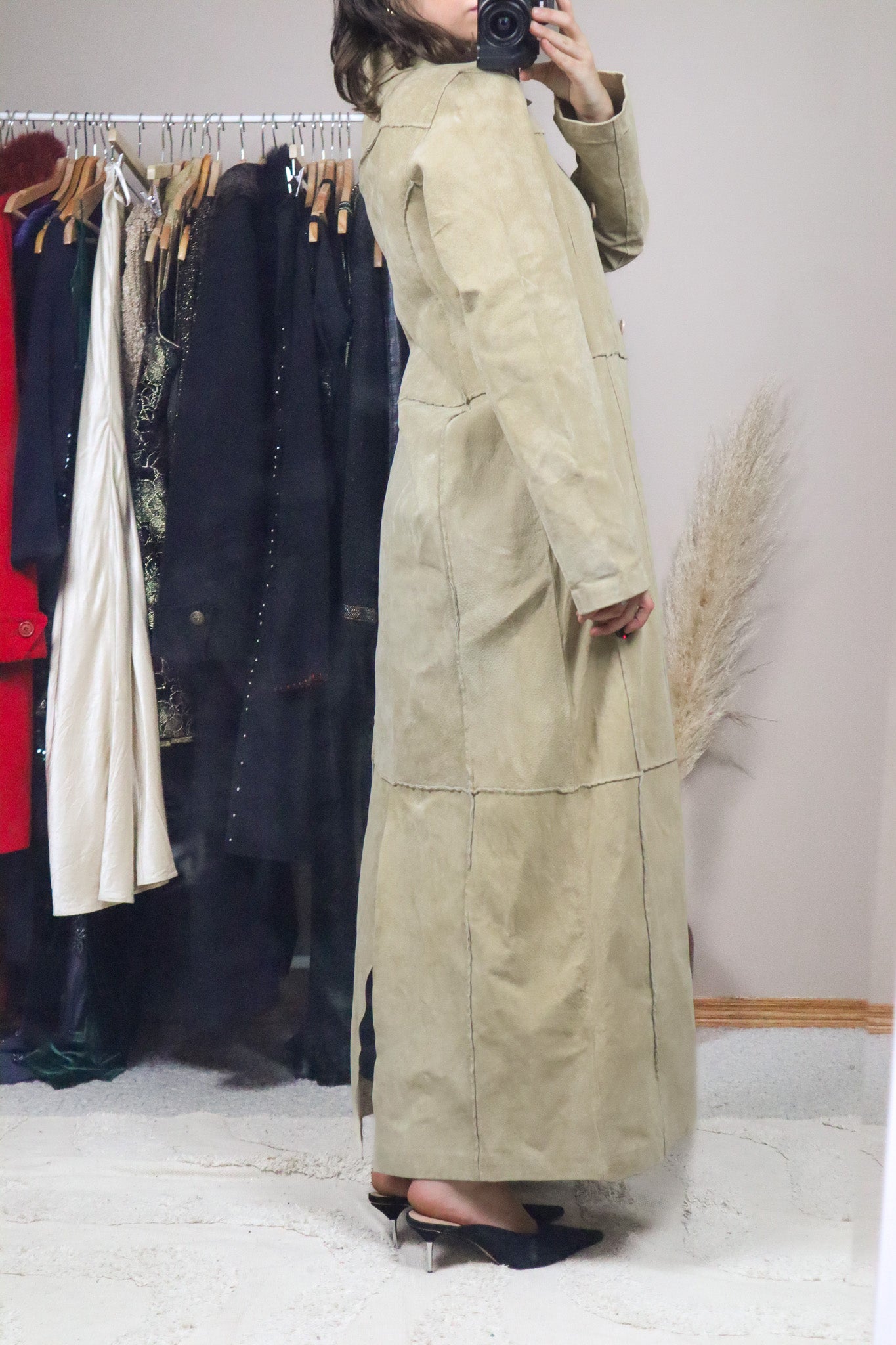 Vintage x Suede Trench Coat (XS/S)