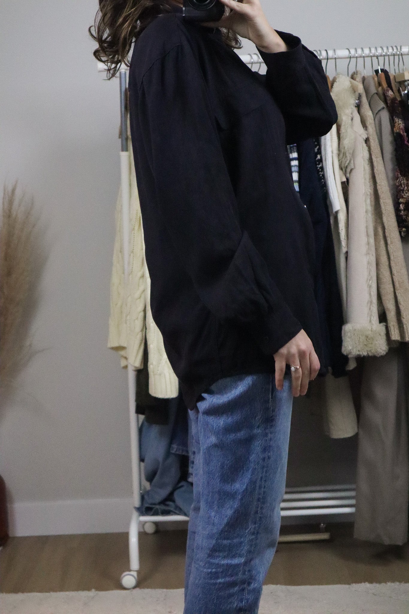 Vintage x Silk Button Up (S/M)