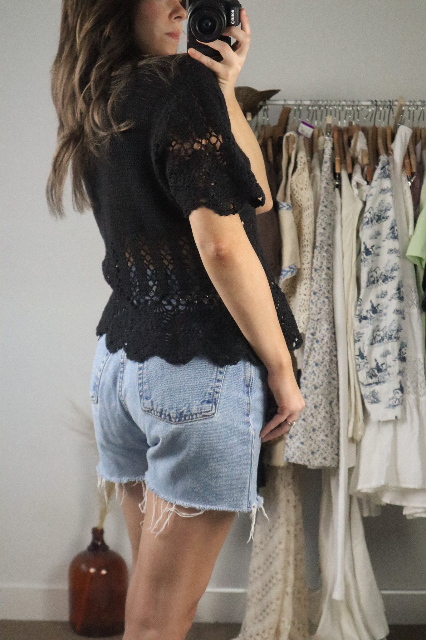 Vintage x Crochet Tie Top (M)