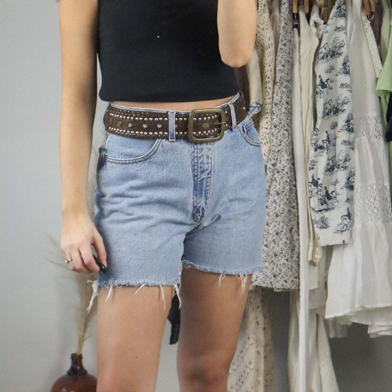 Vintage x Studded Belt (S/M)
