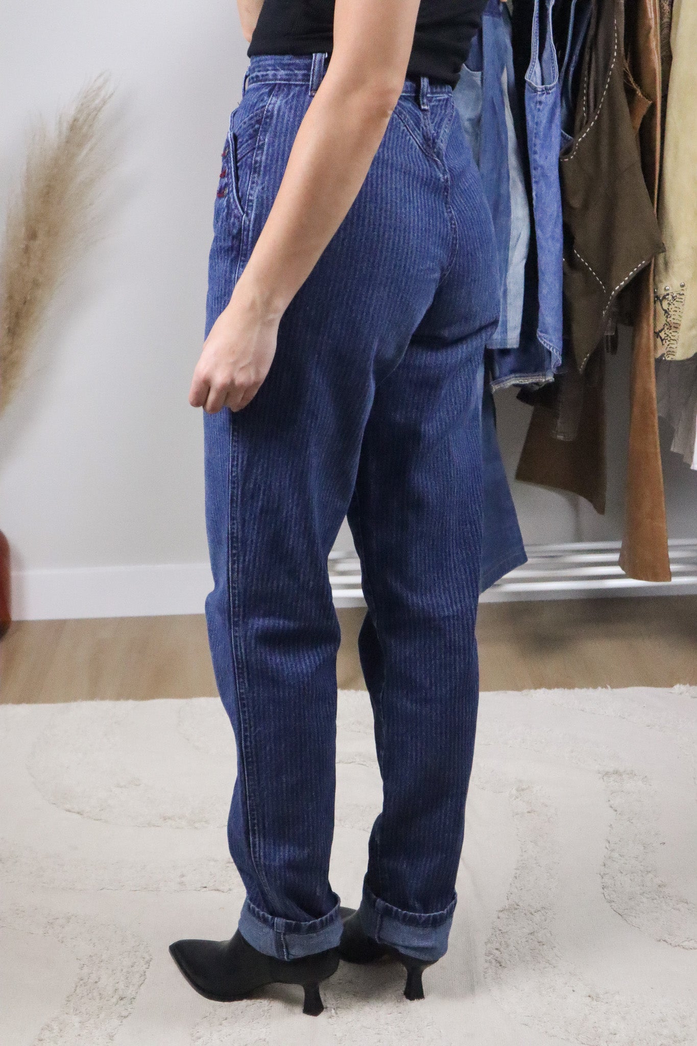 Vintage x Rockies Striped Western Jeans (XS)