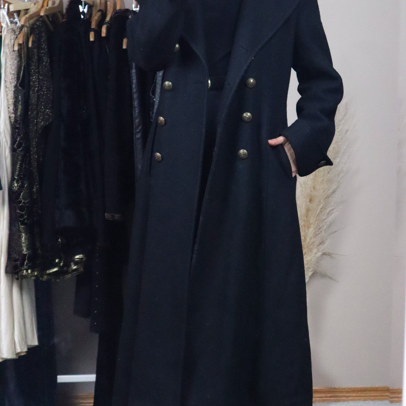 Vintage x Wool Animal Print Collard Coat (M)