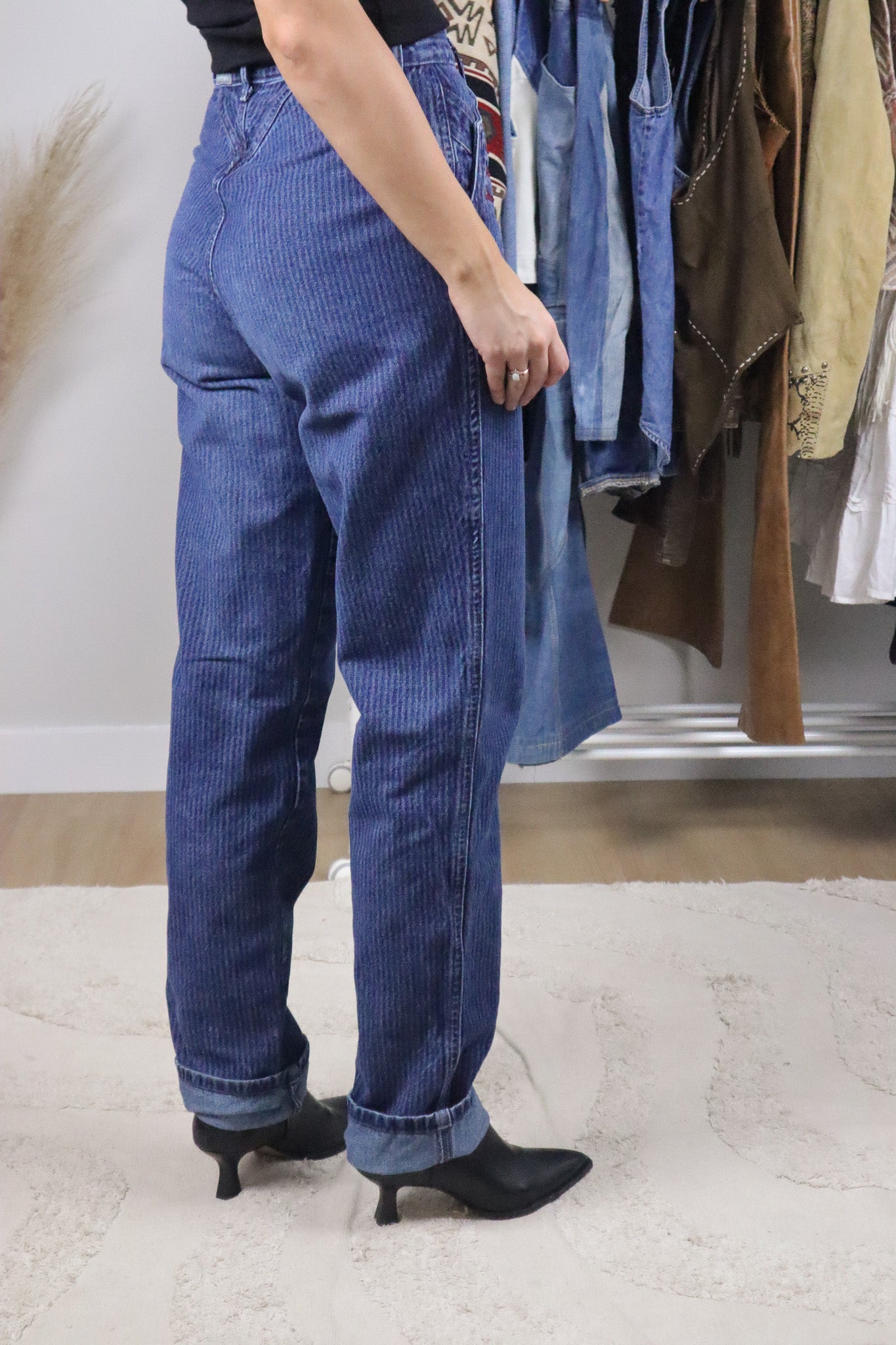 Vintage x Rockies Striped Western Jeans (XS)