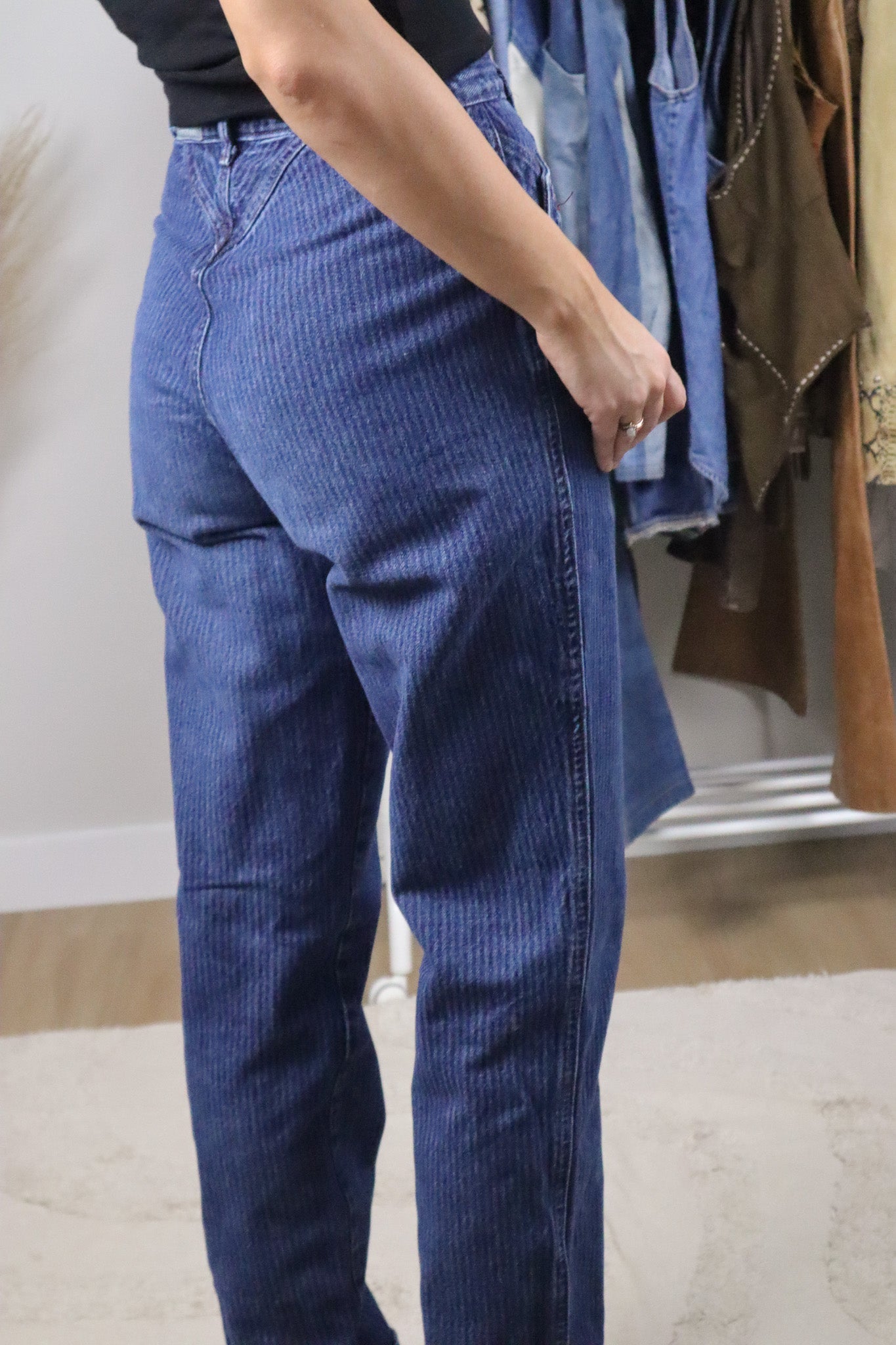 Vintage x Rockies Striped Western Jeans (XS)