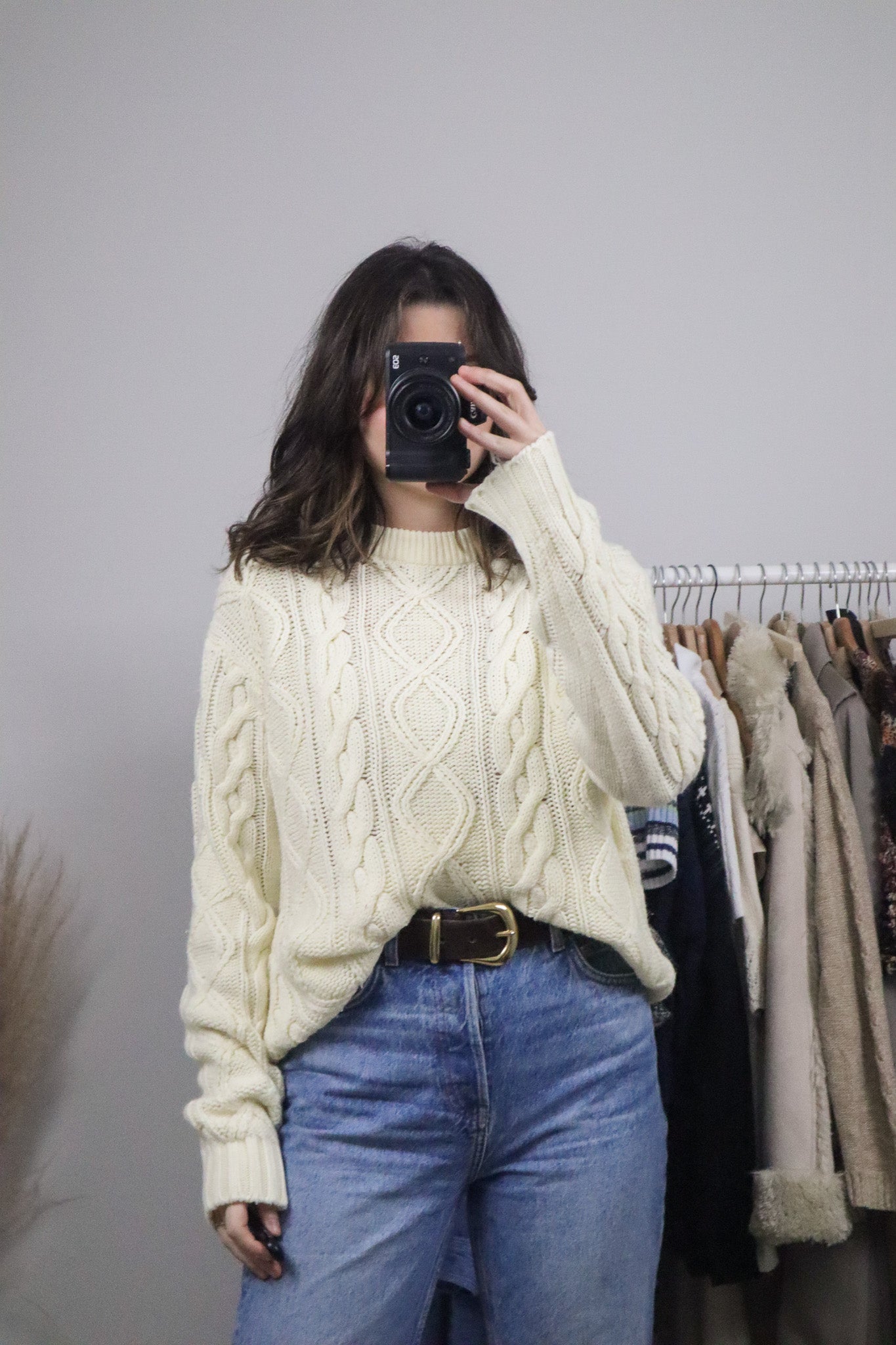 Vintage x Cable Knit Sweater (L)