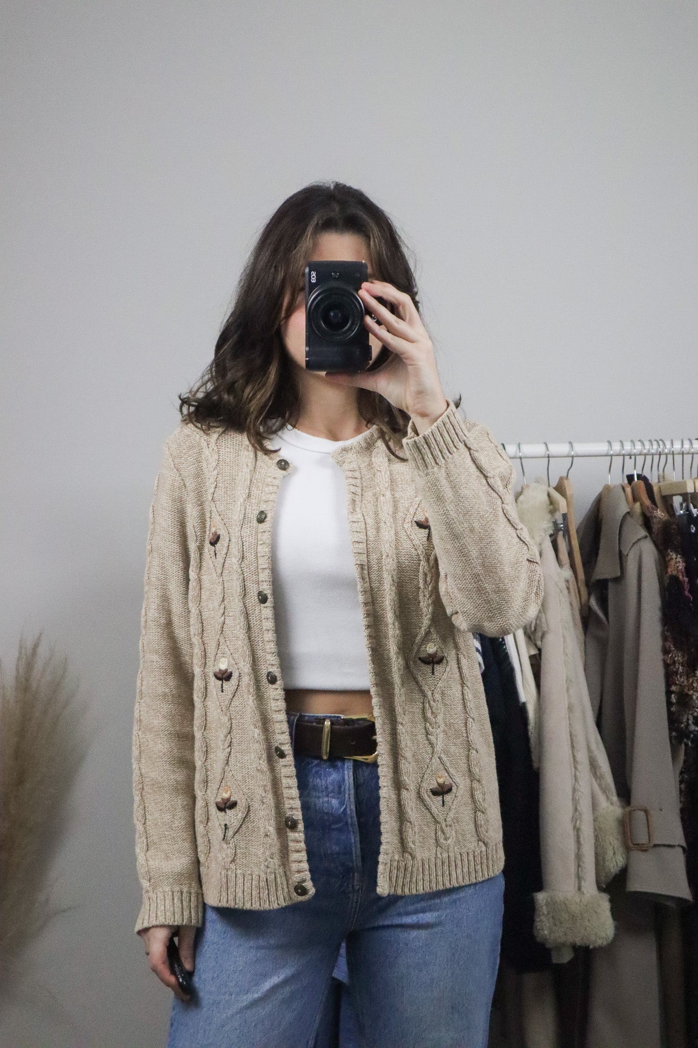 Vintage x Embroidered Cotton Cardigan (M)