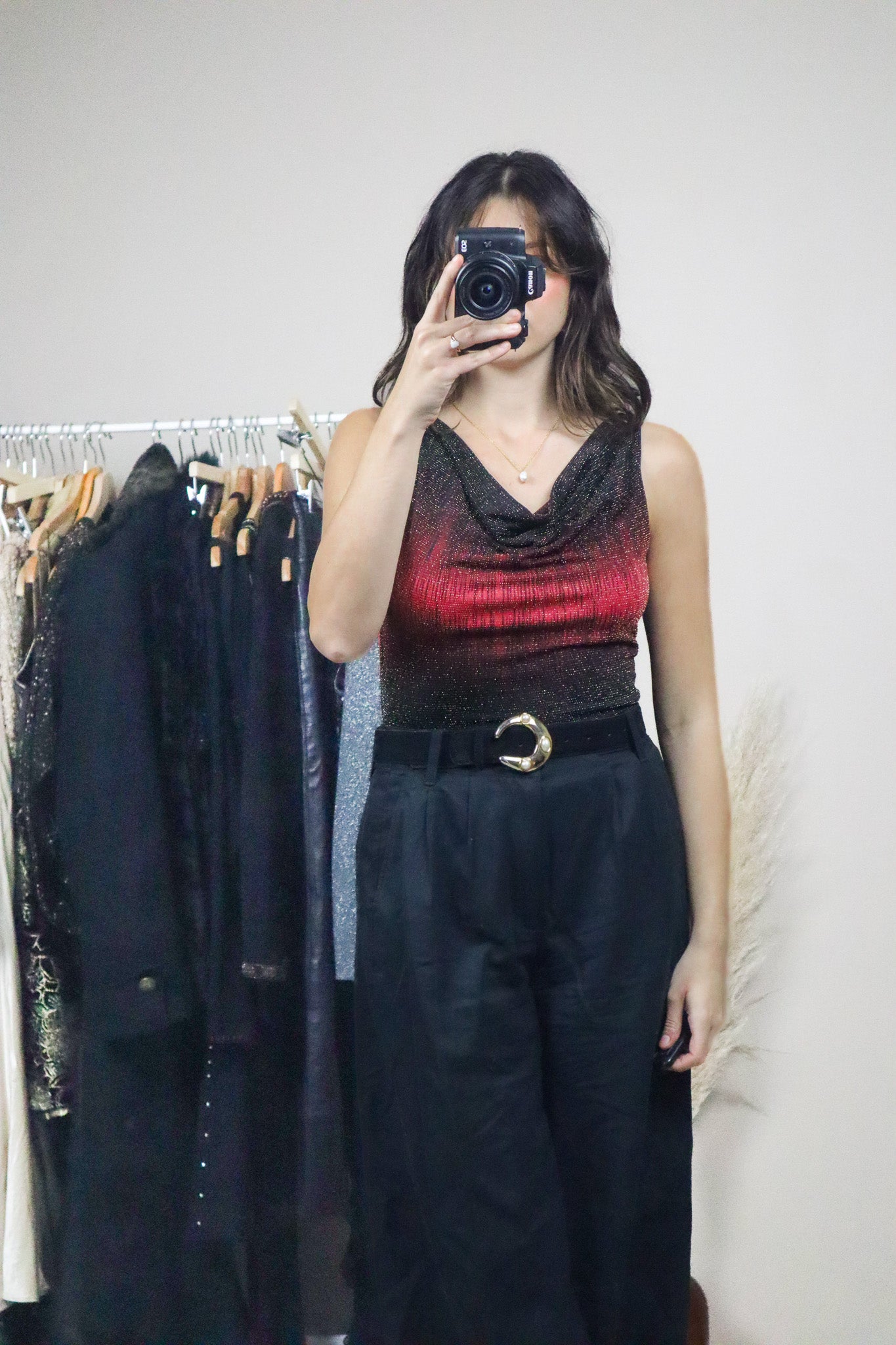 Made in Canada x Vintage x Shimmer Cowl Neck Tank (S)
