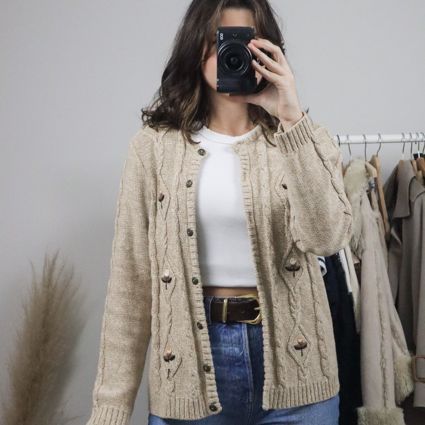 Vintage x Embroidered Cotton Cardigan (M)