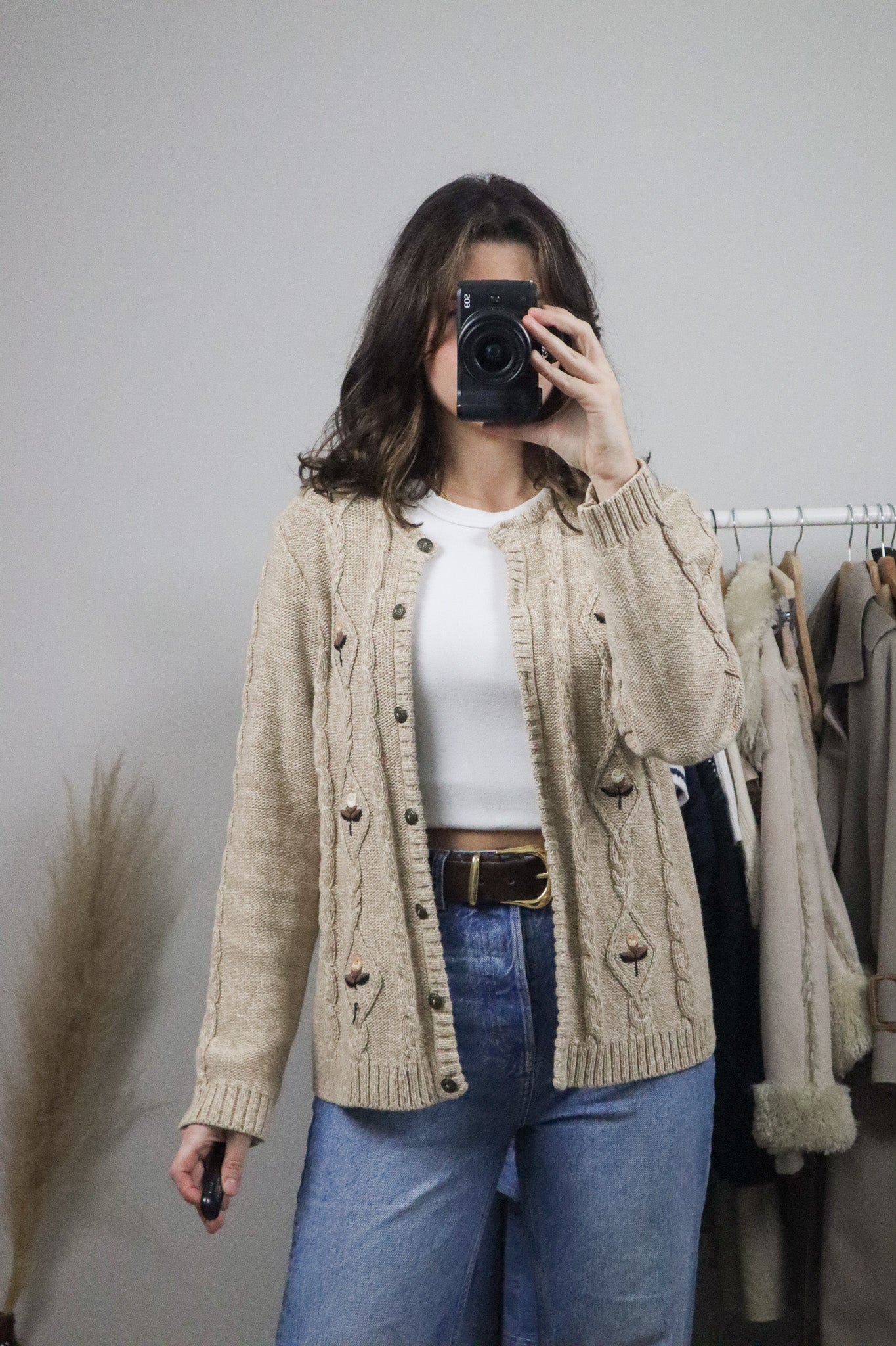 Vintage x Embroidered Cotton Cardigan (M)