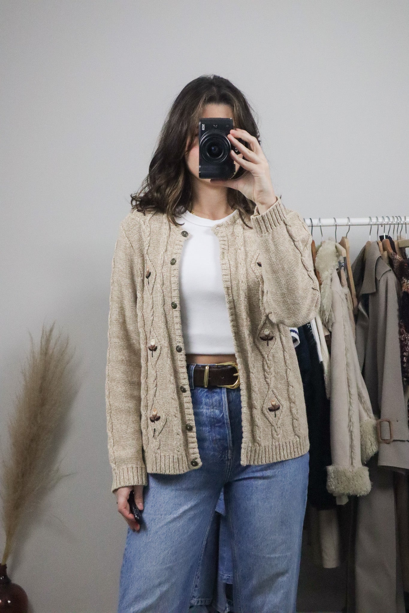 Vintage x Embroidered Cotton Cardigan (M)