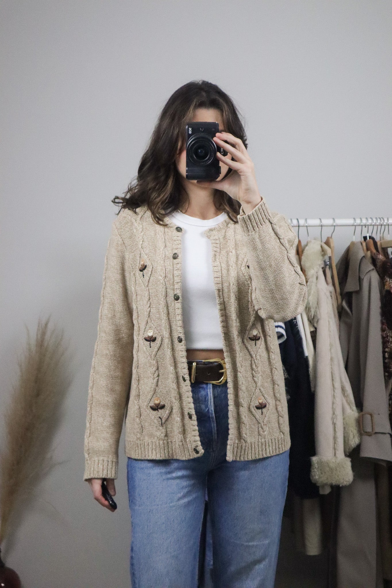 Vintage x Embroidered Cotton Cardigan (M)