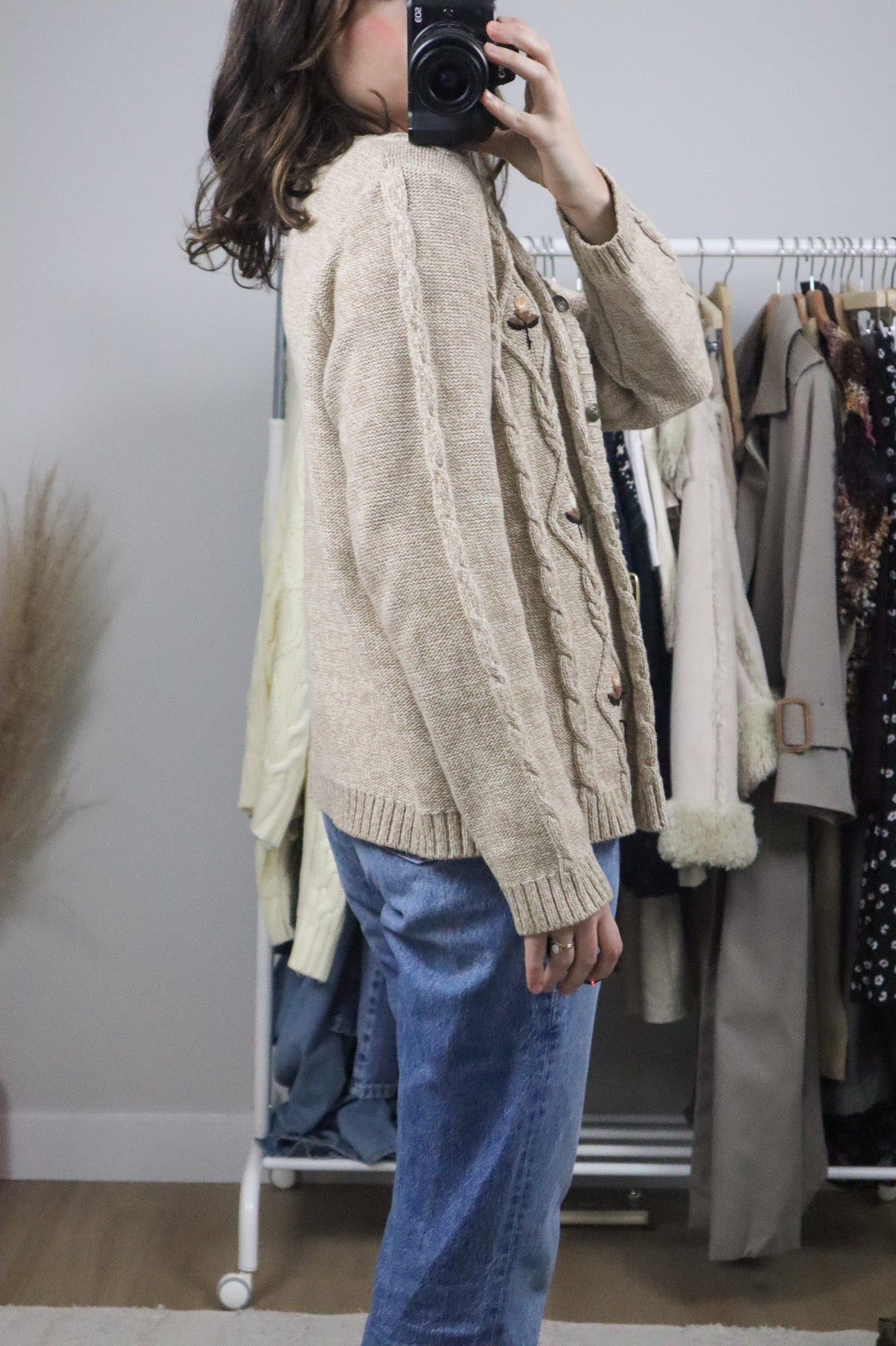 Vintage x Embroidered Cotton Cardigan (M)