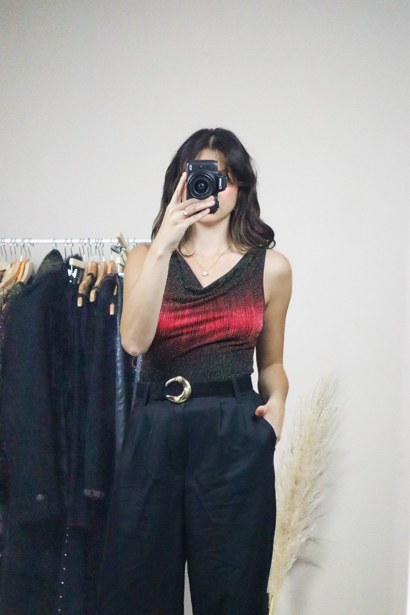 Made in Canada x Vintage x Shimmer Cowl Neck Tank (S)