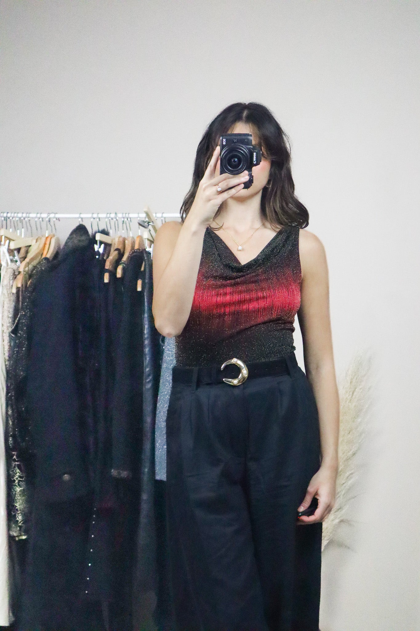 Made in Canada x Vintage x Shimmer Cowl Neck Tank (S)