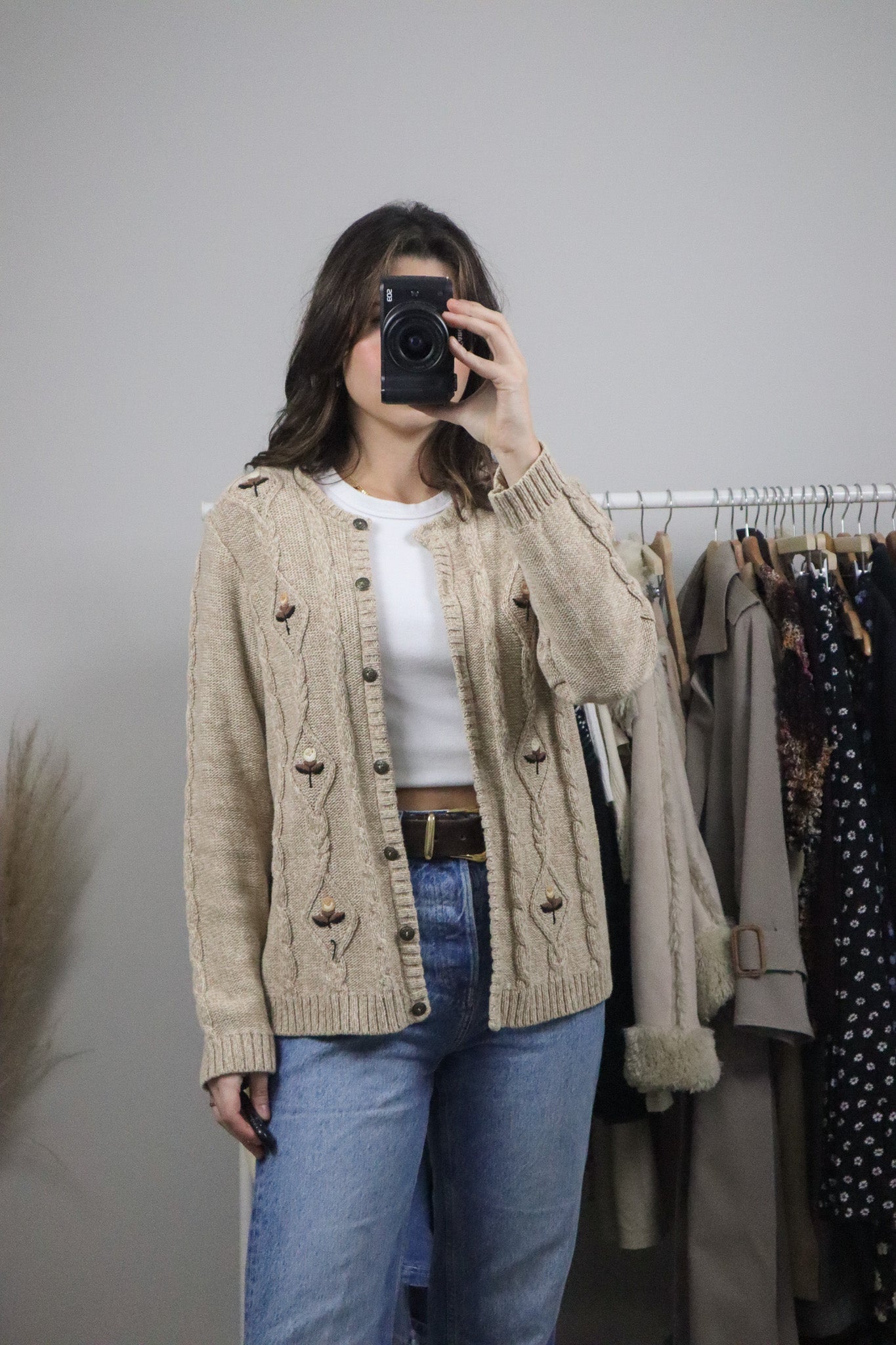 Vintage x Embroidered Cotton Cardigan (M)