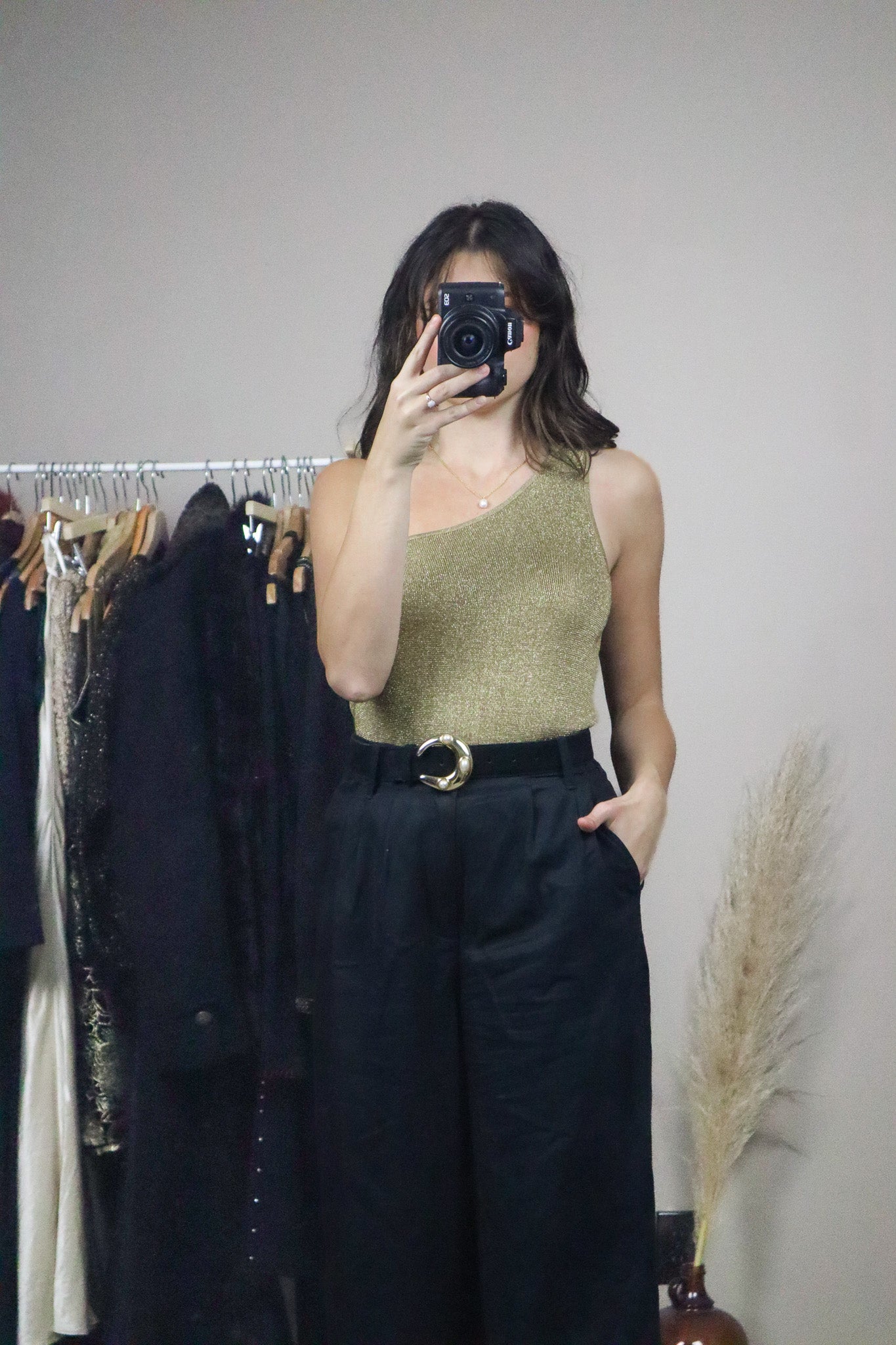 Vintage x One Shoulder Tank (M)