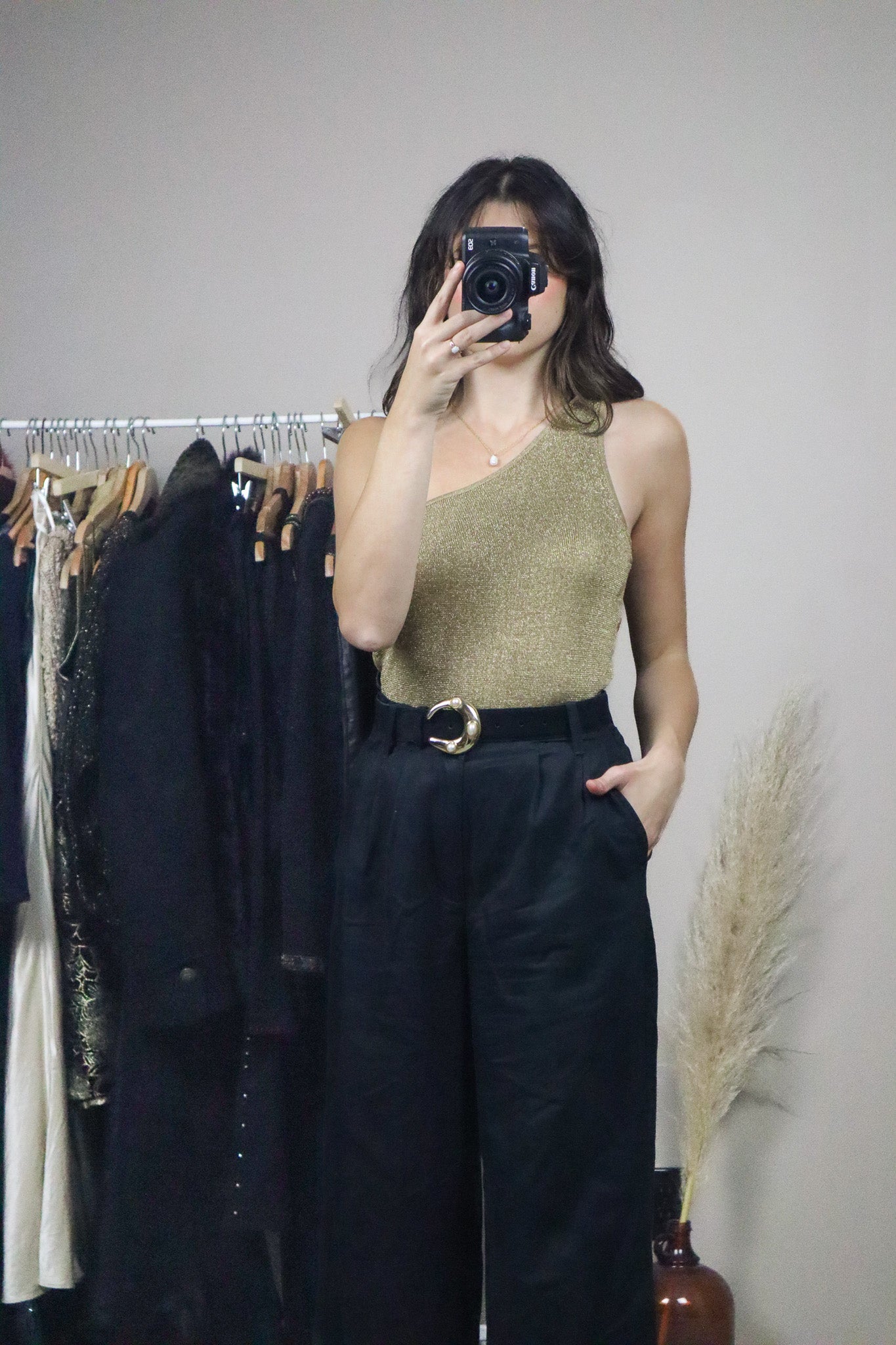 Vintage x One Shoulder Tank (M)