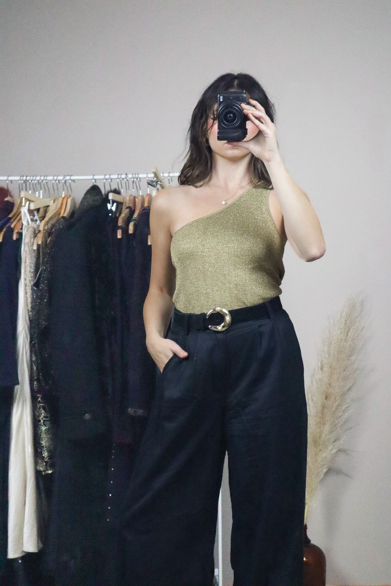 Vintage x One Shoulder Tank (M)
