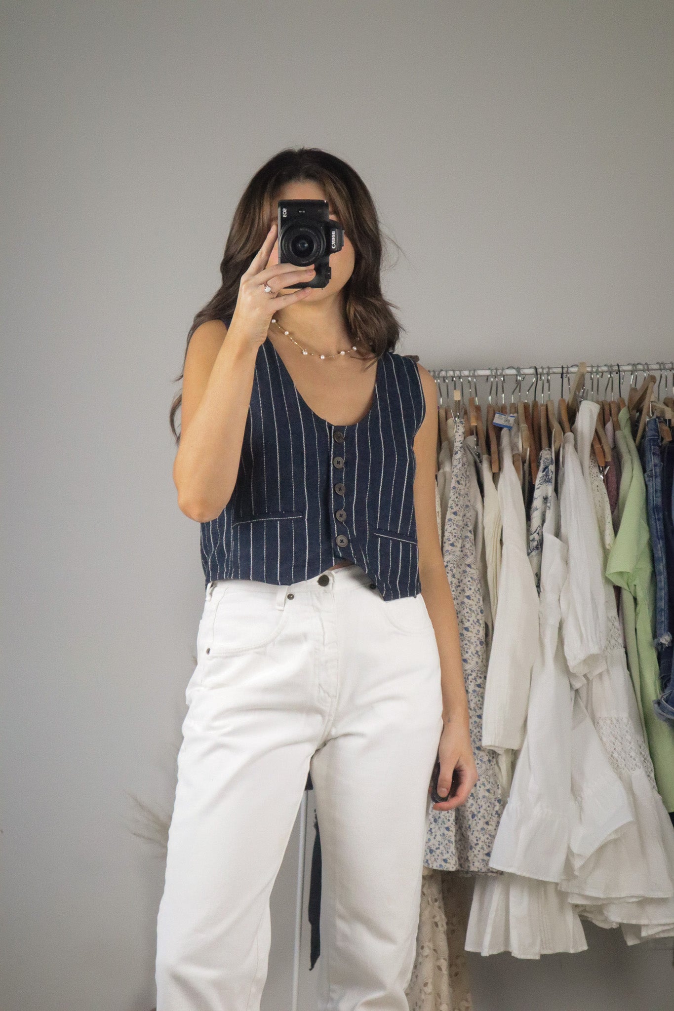 Free People x Linen Blend Pin Strip Vest (6)