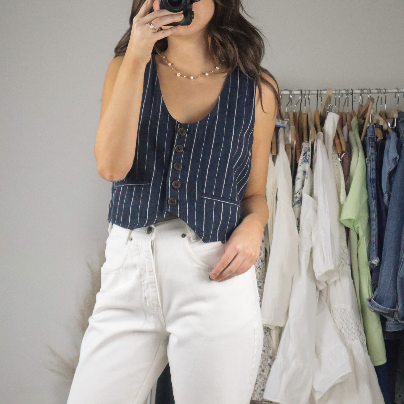 Free People x Linen Blend Pin Strip Vest (6)