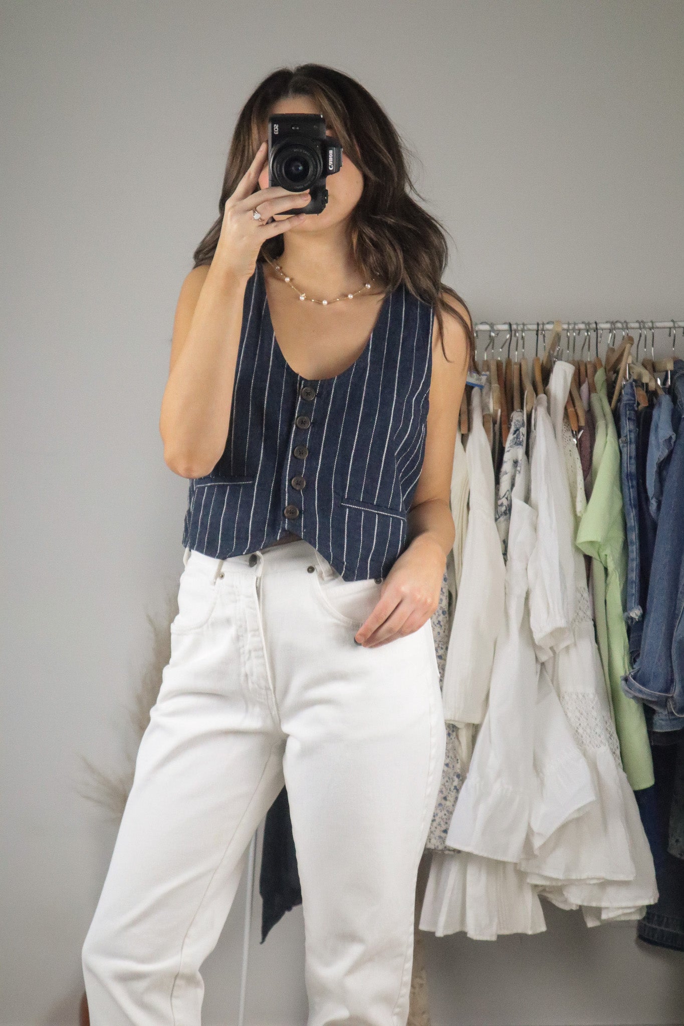 Free People x Linen Blend Pin Strip Vest (6)