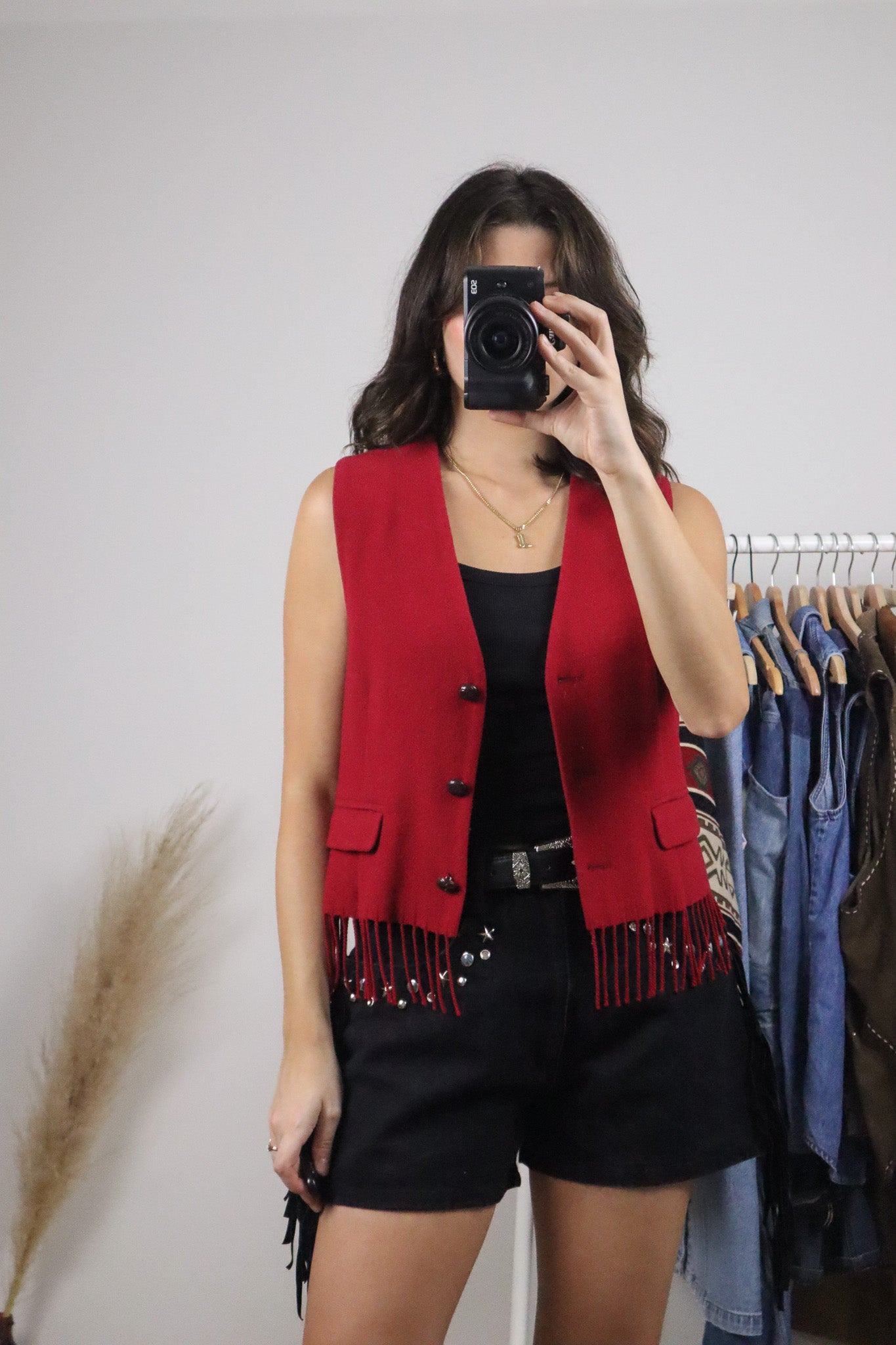Made in Canada x Vintage x Wool/Cashmere Fringe Vest (S)