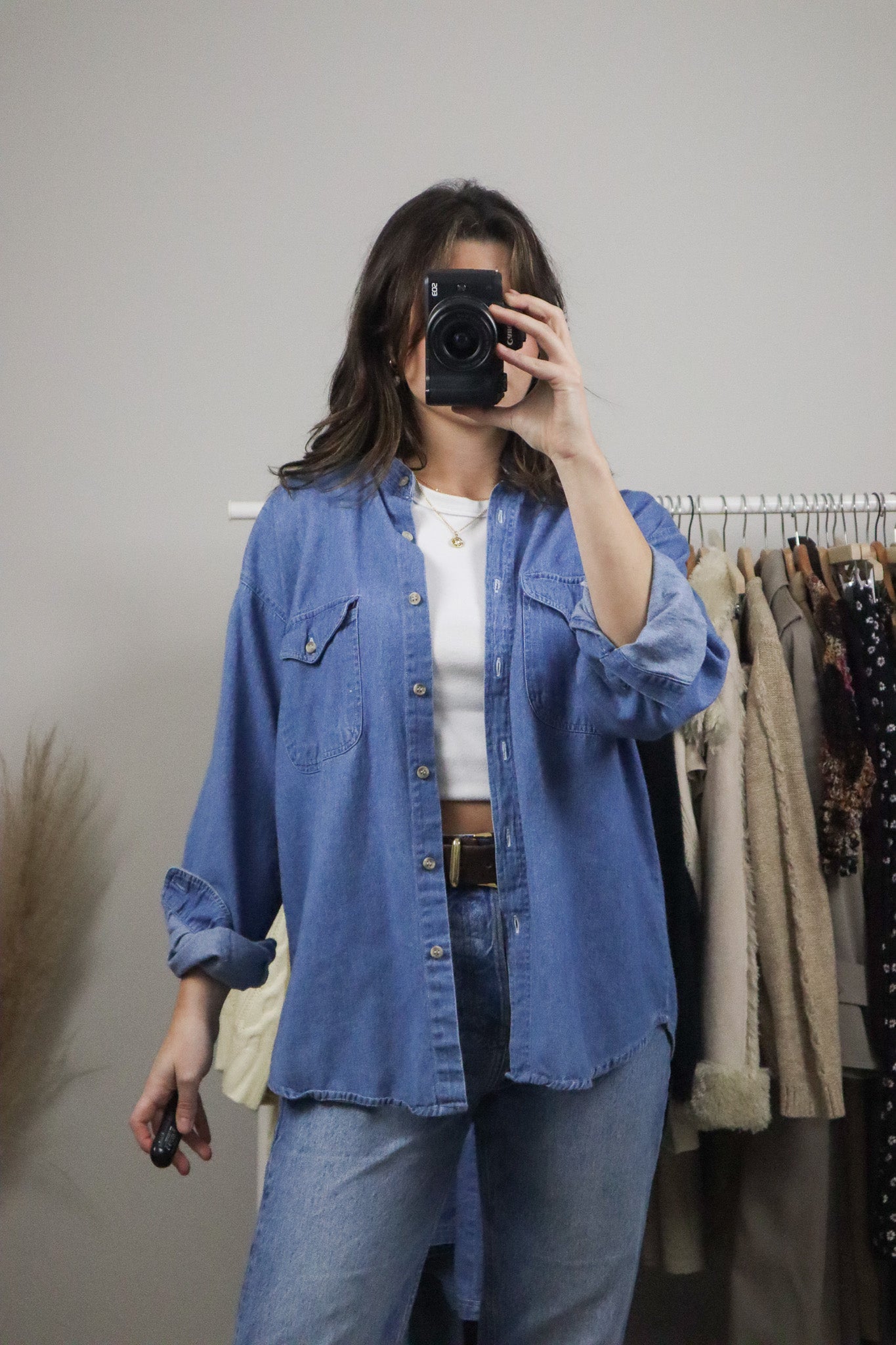 Vintage x Denim Button Up (S)