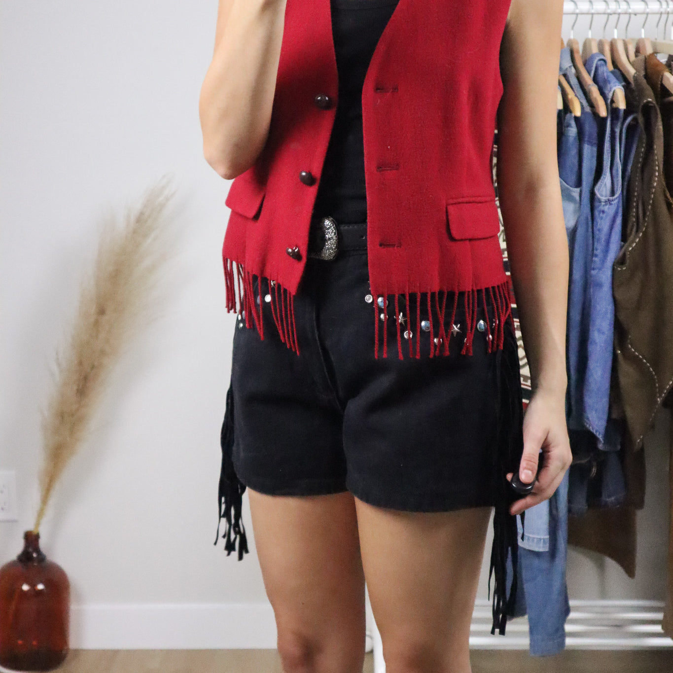 Made in Canada x Vintage x Wool/Cashmere Fringe Vest (S)