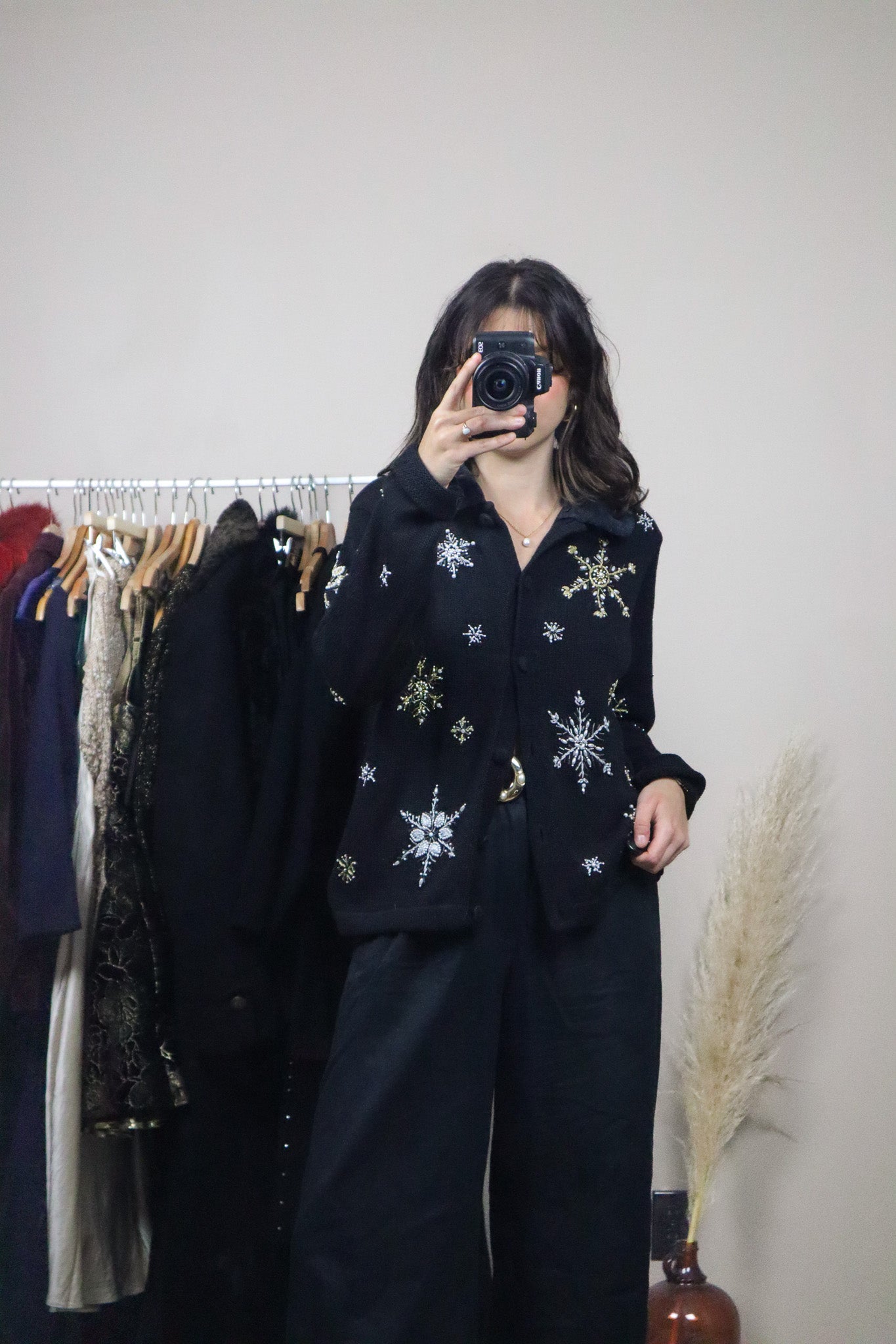 Vintage x Snowflake Beaded Collared (S/M)