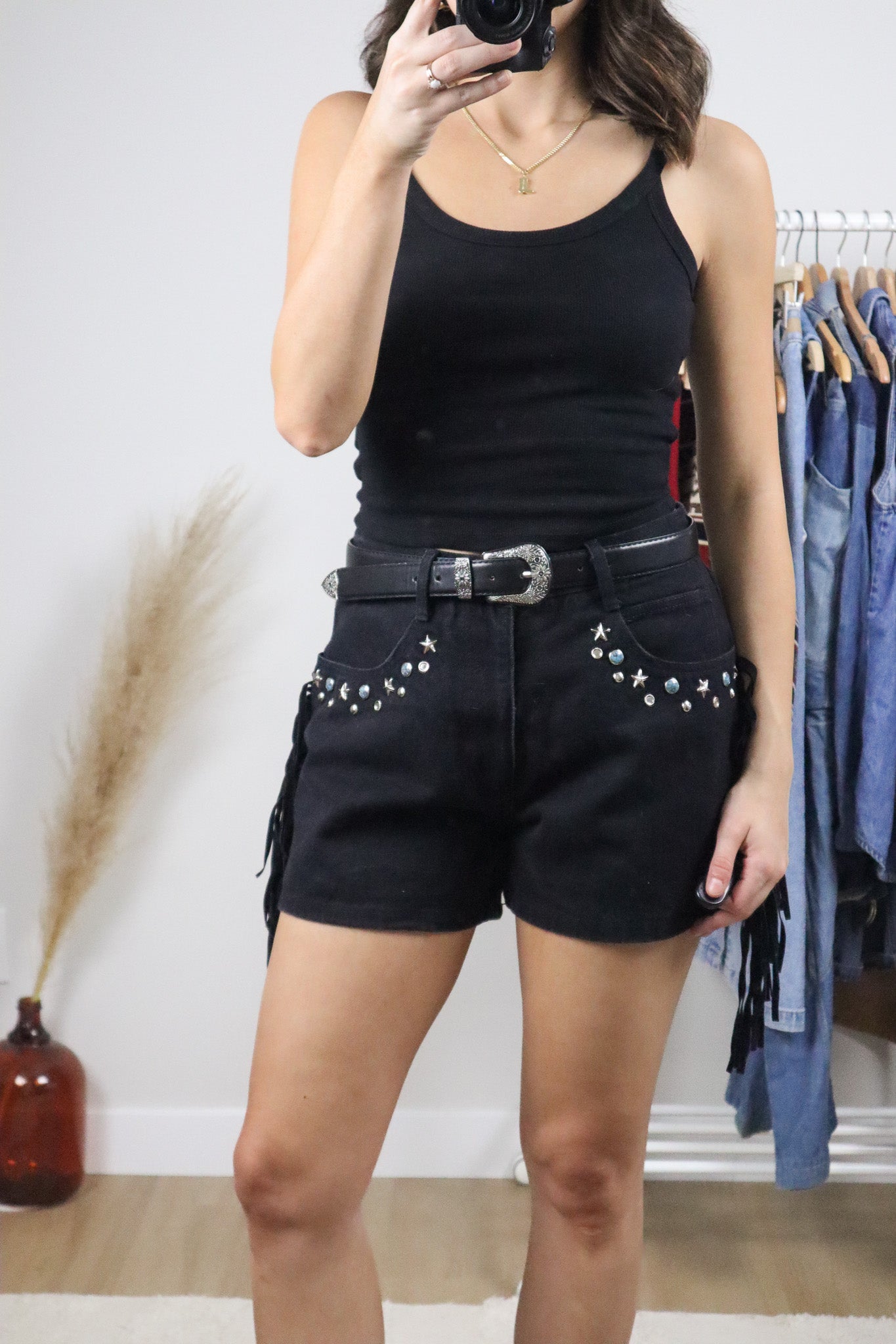 Vintage x Faux Leather Belt (L)