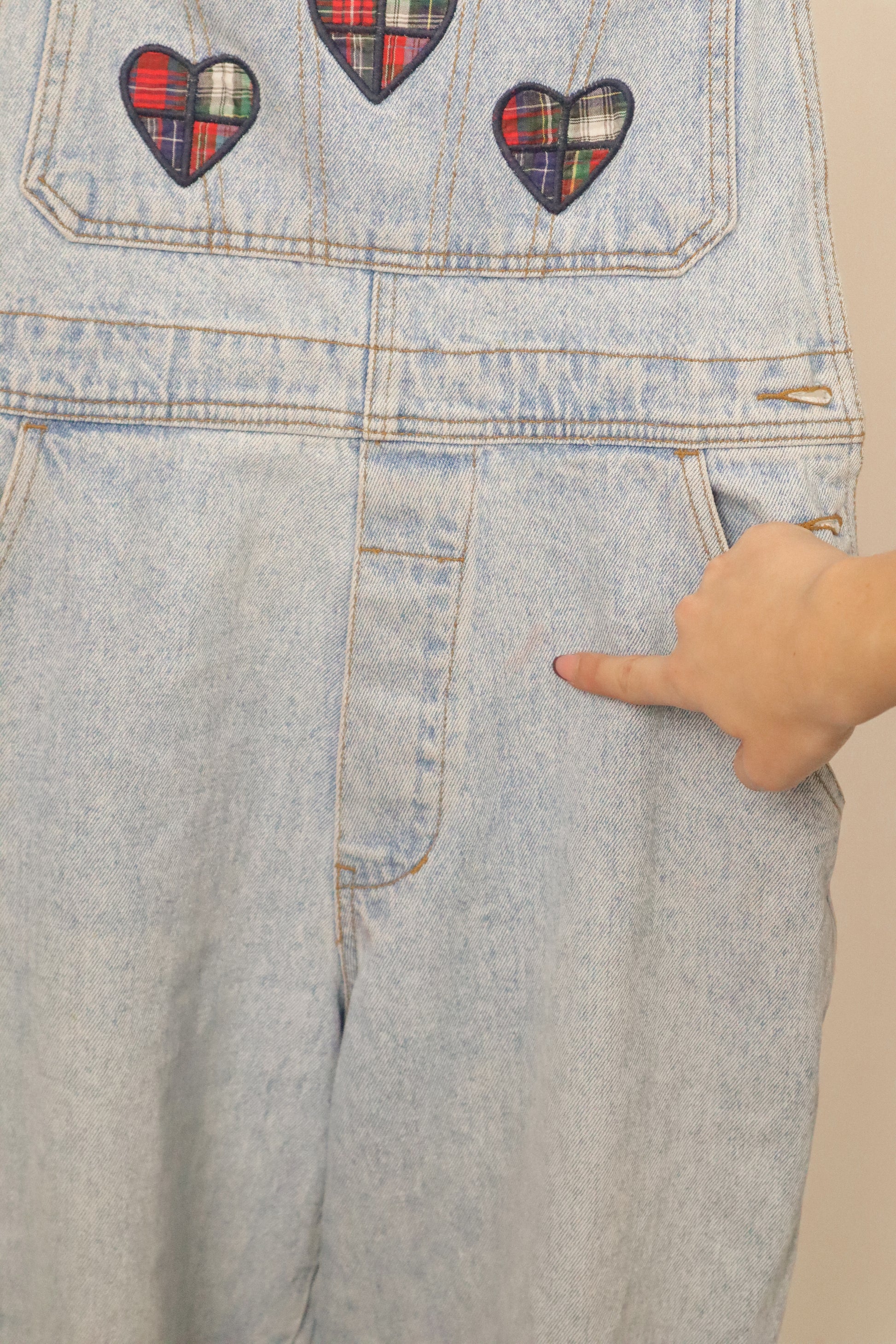 Vintage x Heart Patchwork Overalls (6/8)