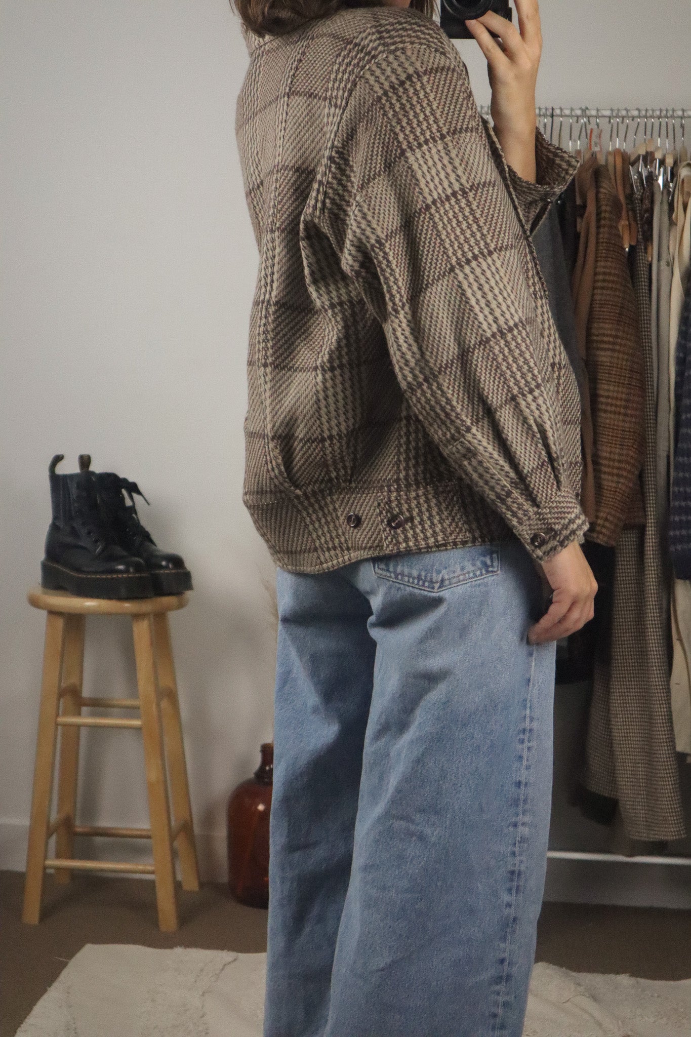 Vintage x Plaid Bomber Coat (M)