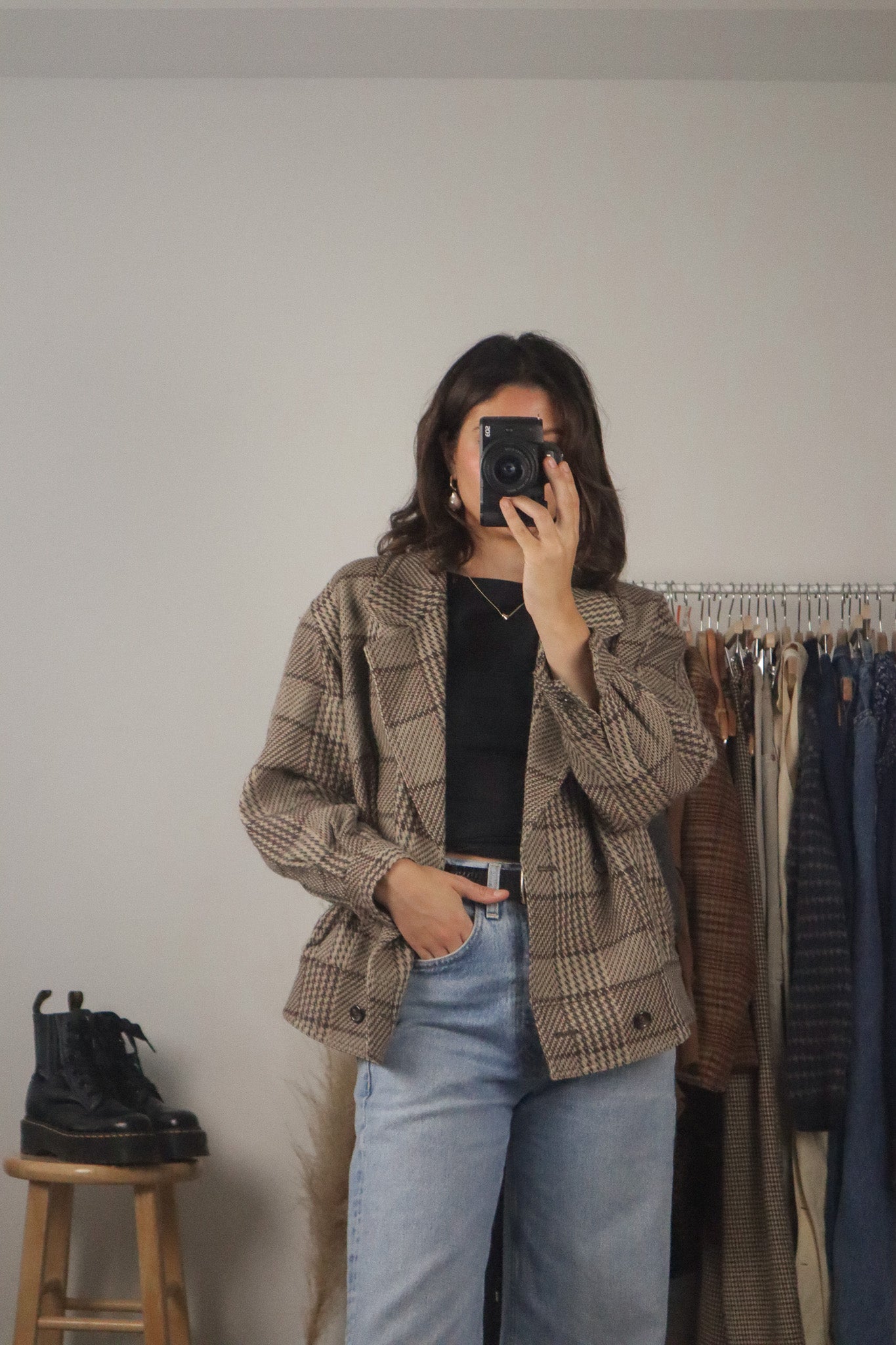 Vintage x Plaid Bomber Coat (M)
