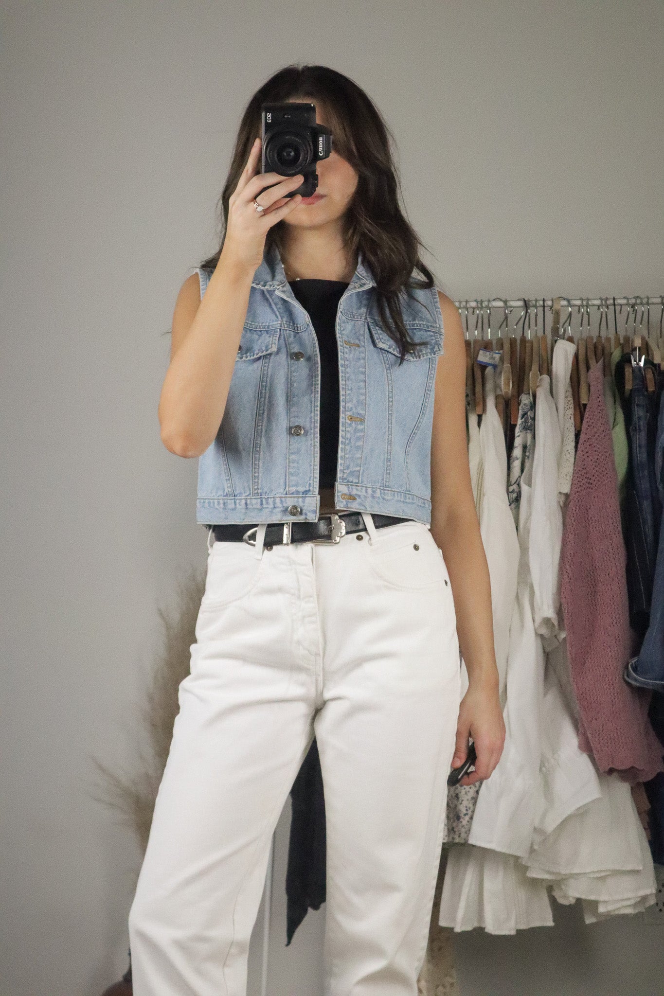 Vintage x Denim Cropped Vest (S)