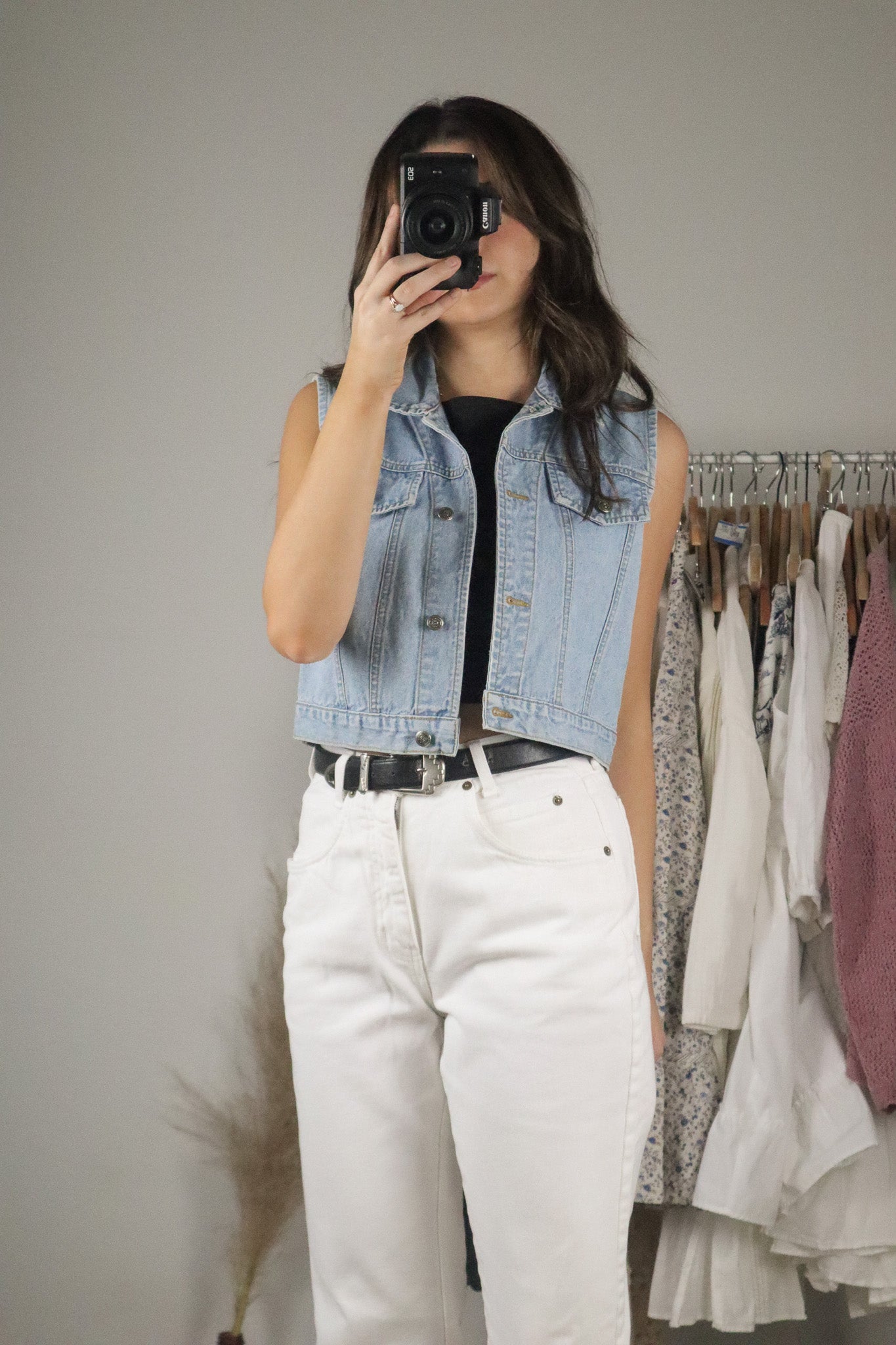 Vintage x Denim Cropped Vest (S)