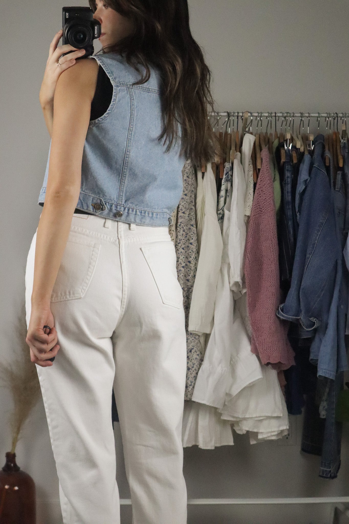 Vintage x Denim Cropped Vest (S)