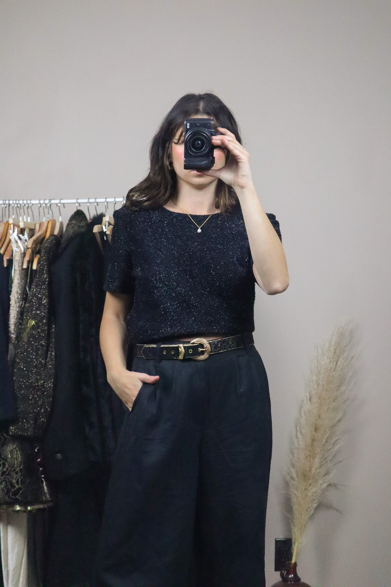 Made in Canada x Vintage x Fuzzy Shimmer Top (8/10)
