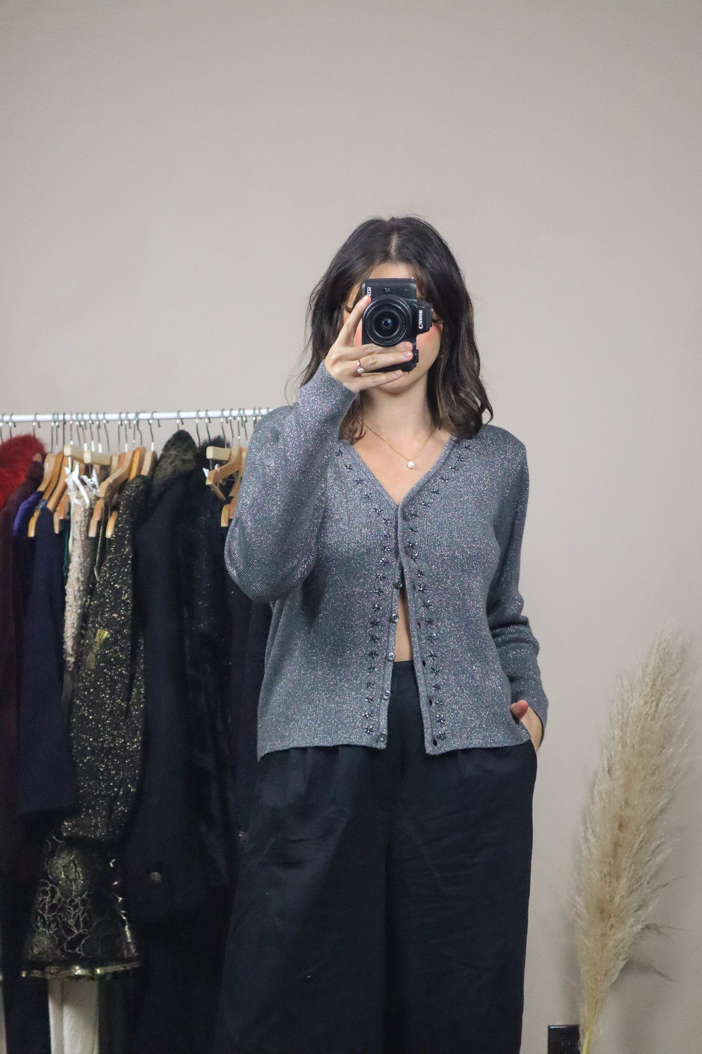 Vintage x Beaded Shimmer Cardigan (4-8)