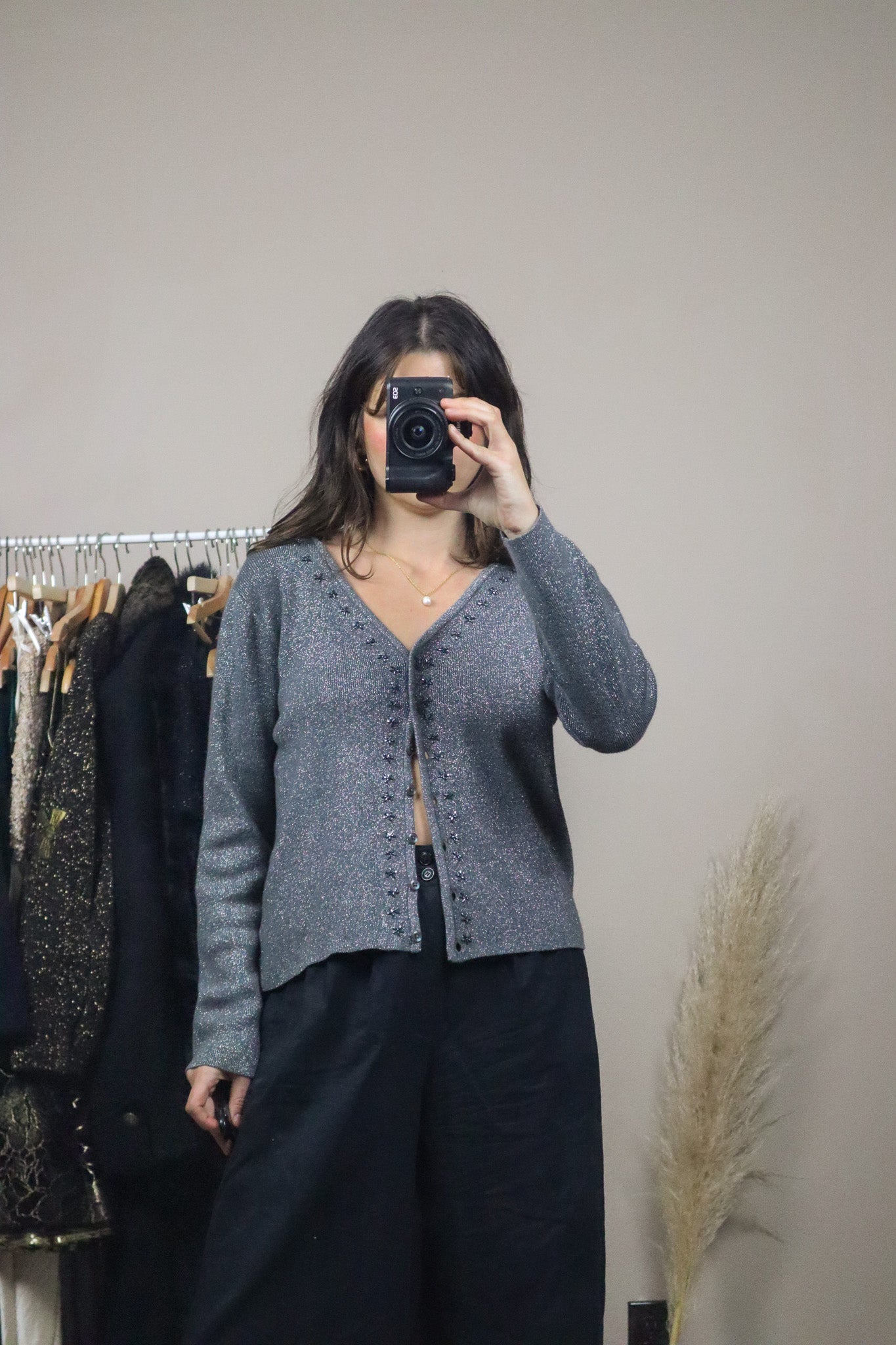 Vintage x Beaded Shimmer Cardigan (4-8)