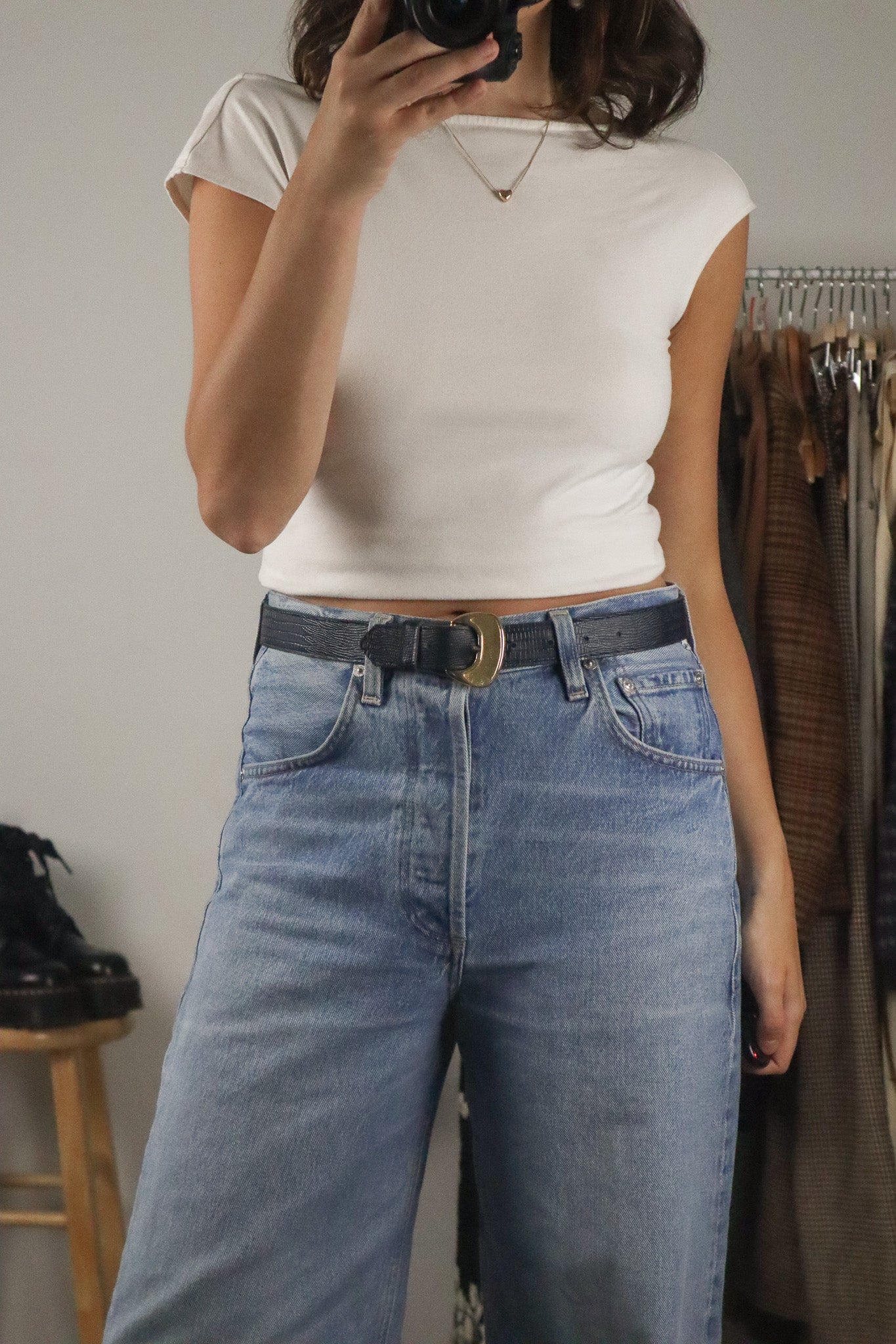 Vintage x Leather Belt (XS/S)