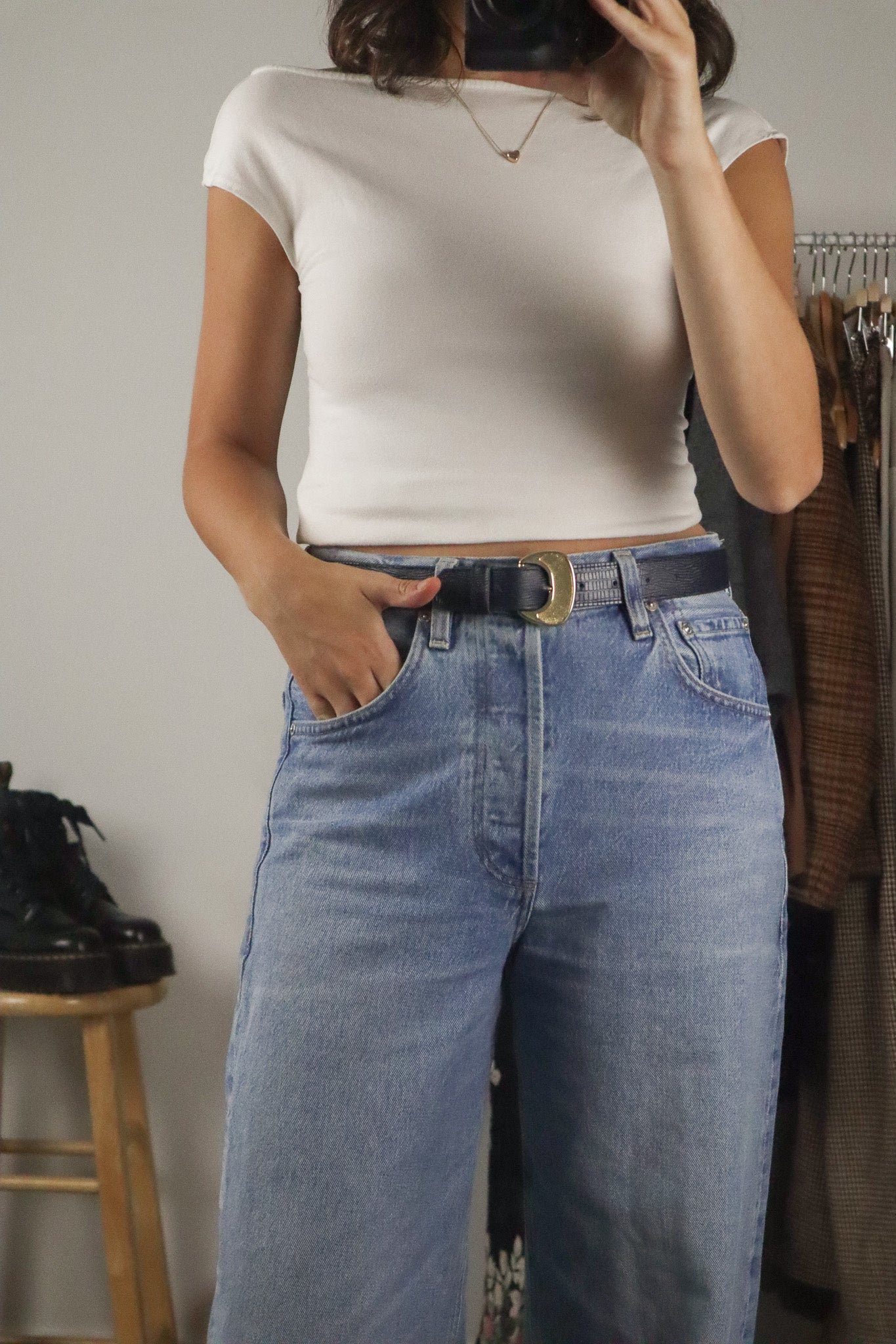 Vintage x Leather Belt (XS/S)