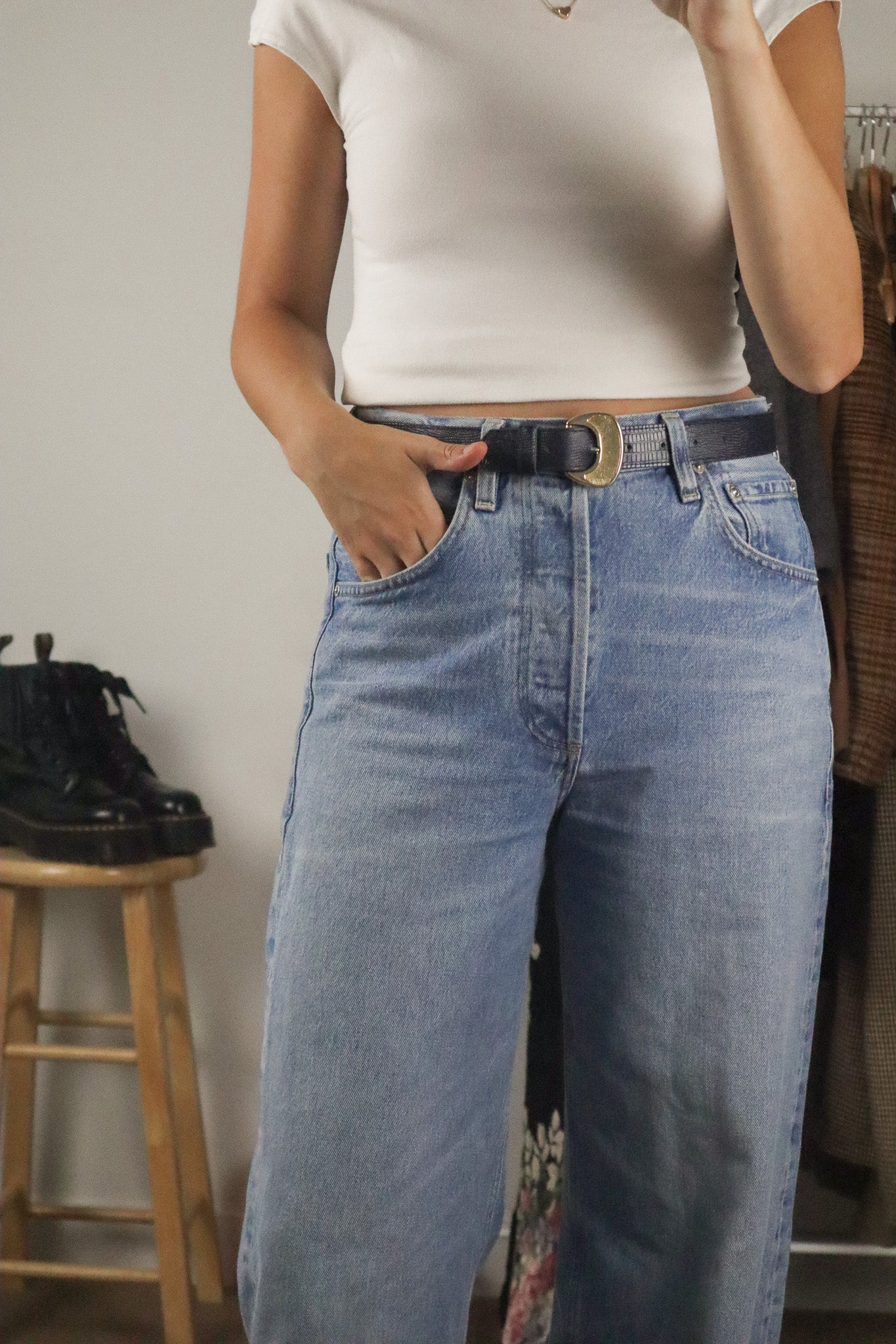 Vintage x Leather Belt (XS/S)