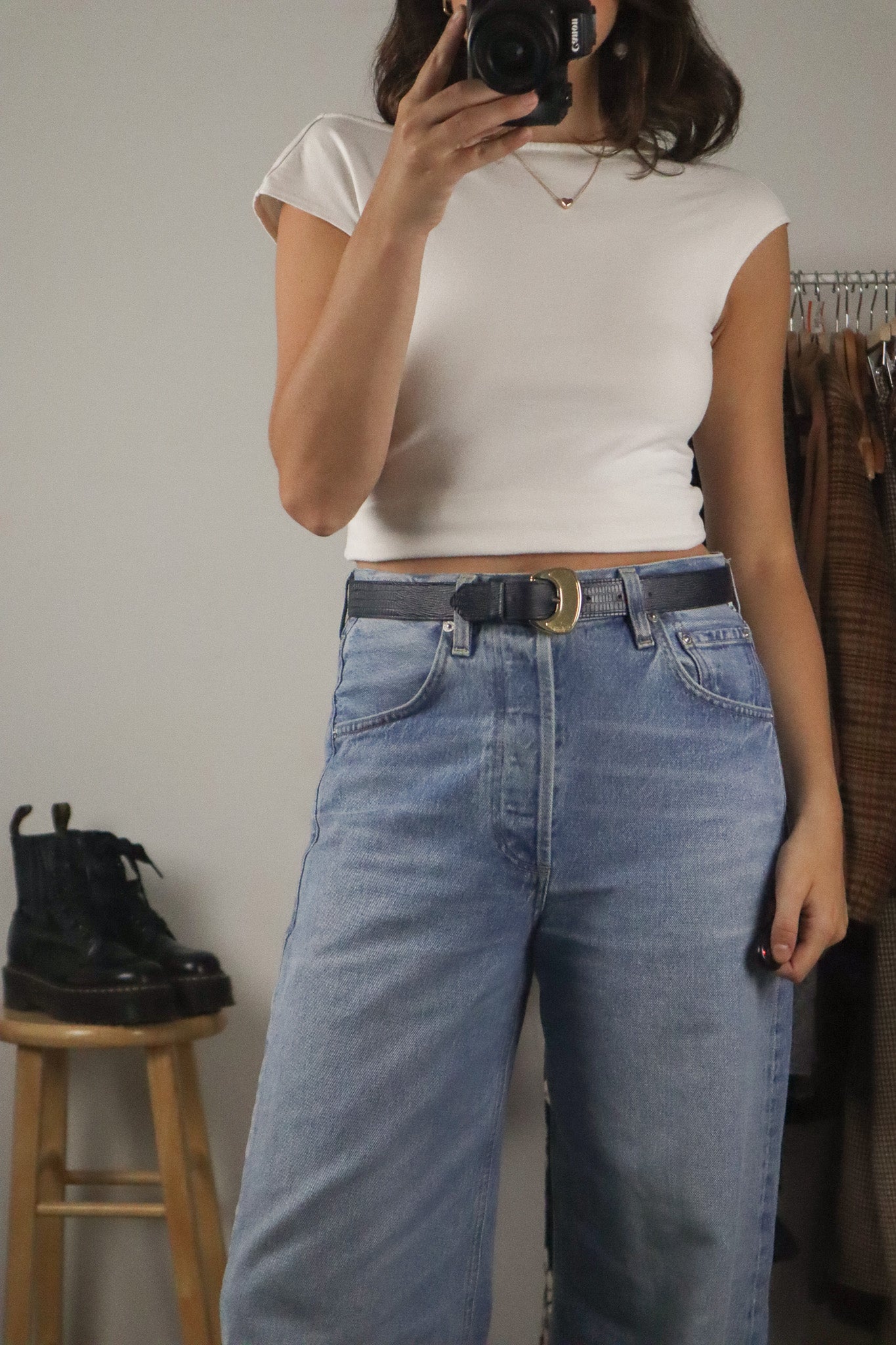 Vintage x Leather Belt (XS/S)