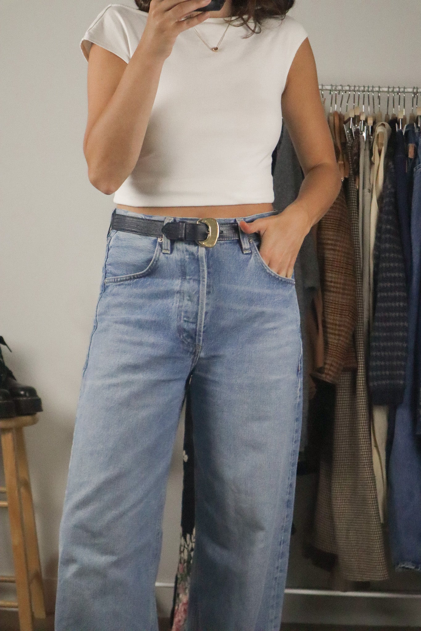 Vintage x Leather Belt (XS/S)