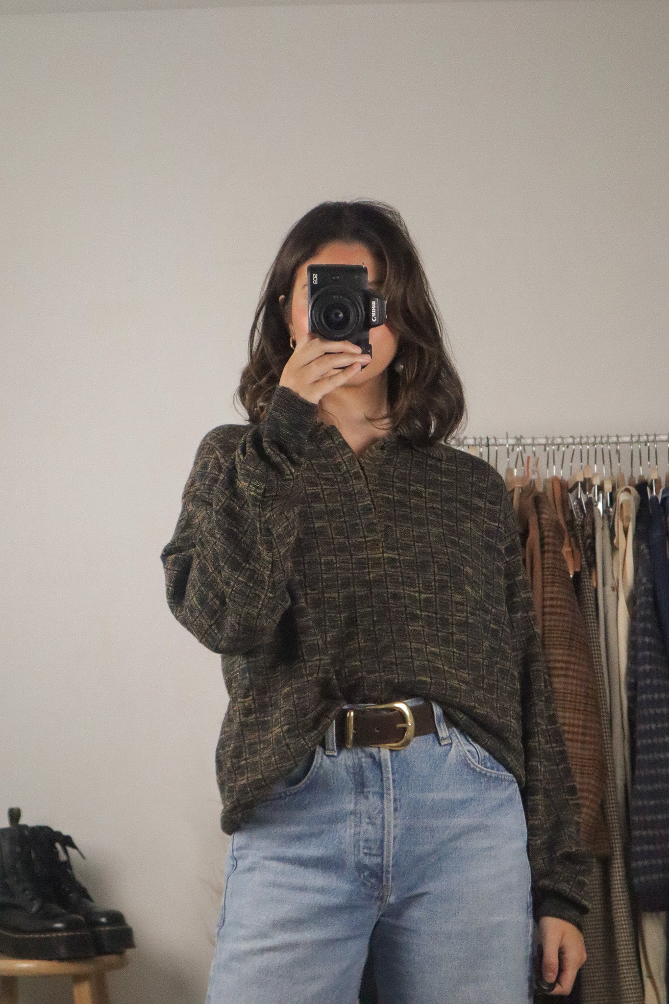 Made in Italy x Vintage x Wool Blend Collared Knit (L)