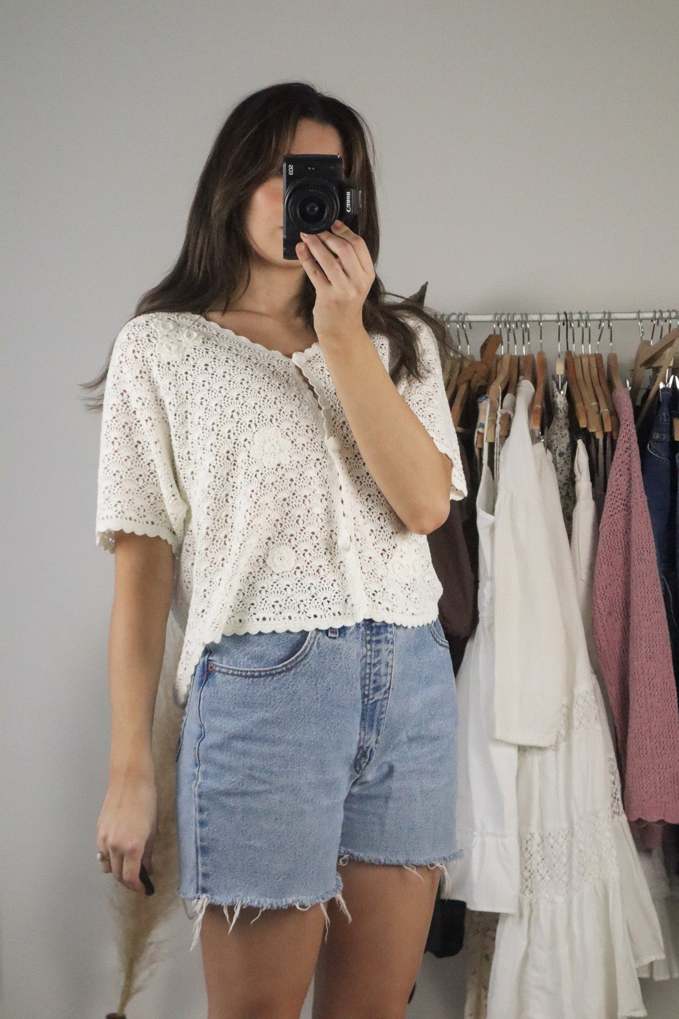 Vintage x Crochet Top (L)