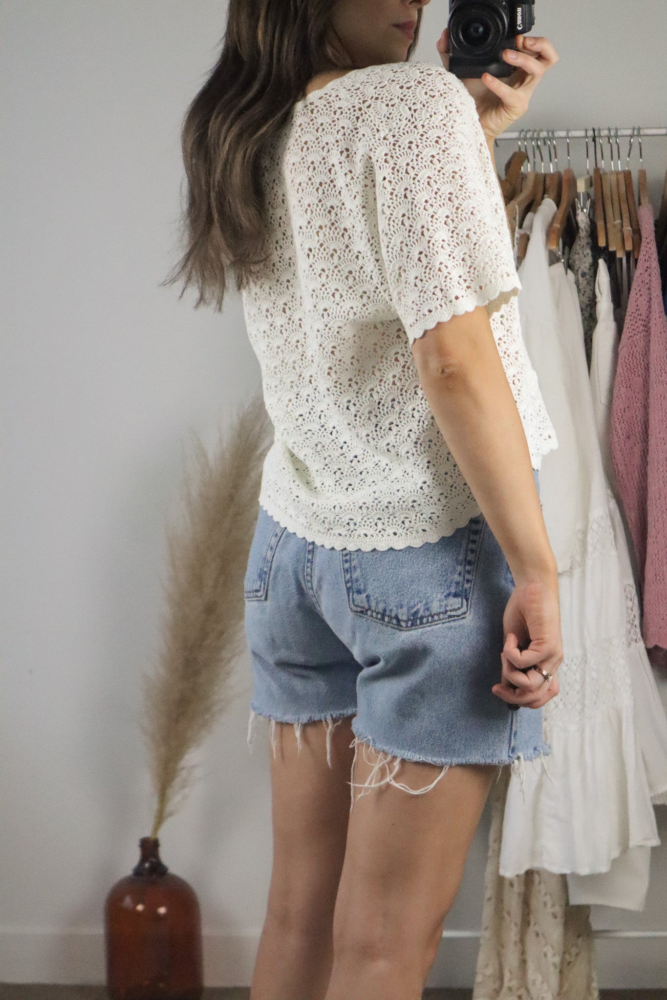 Vintage x Crochet Top (L)