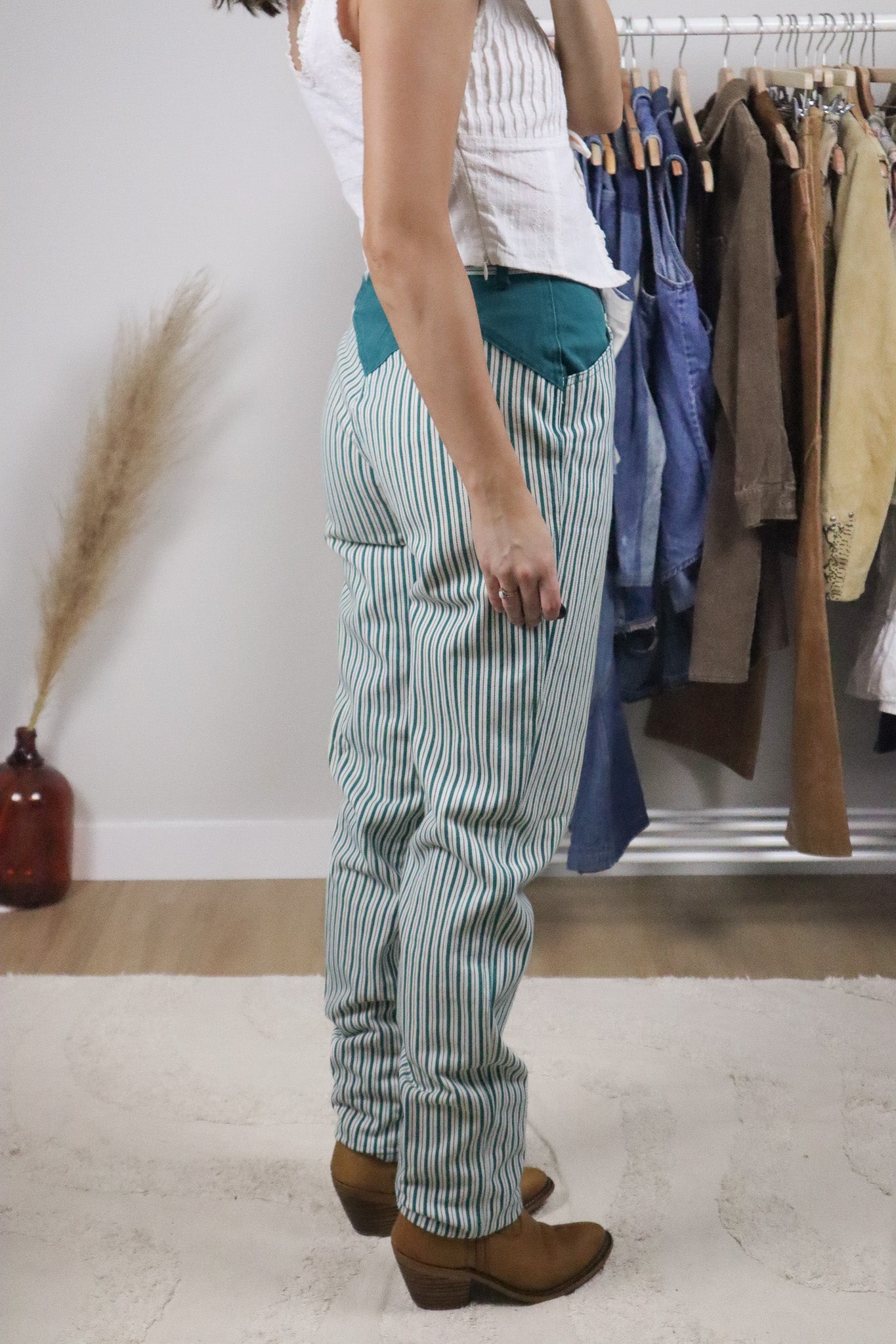 Vintage x Striped Western Jeans (XS)